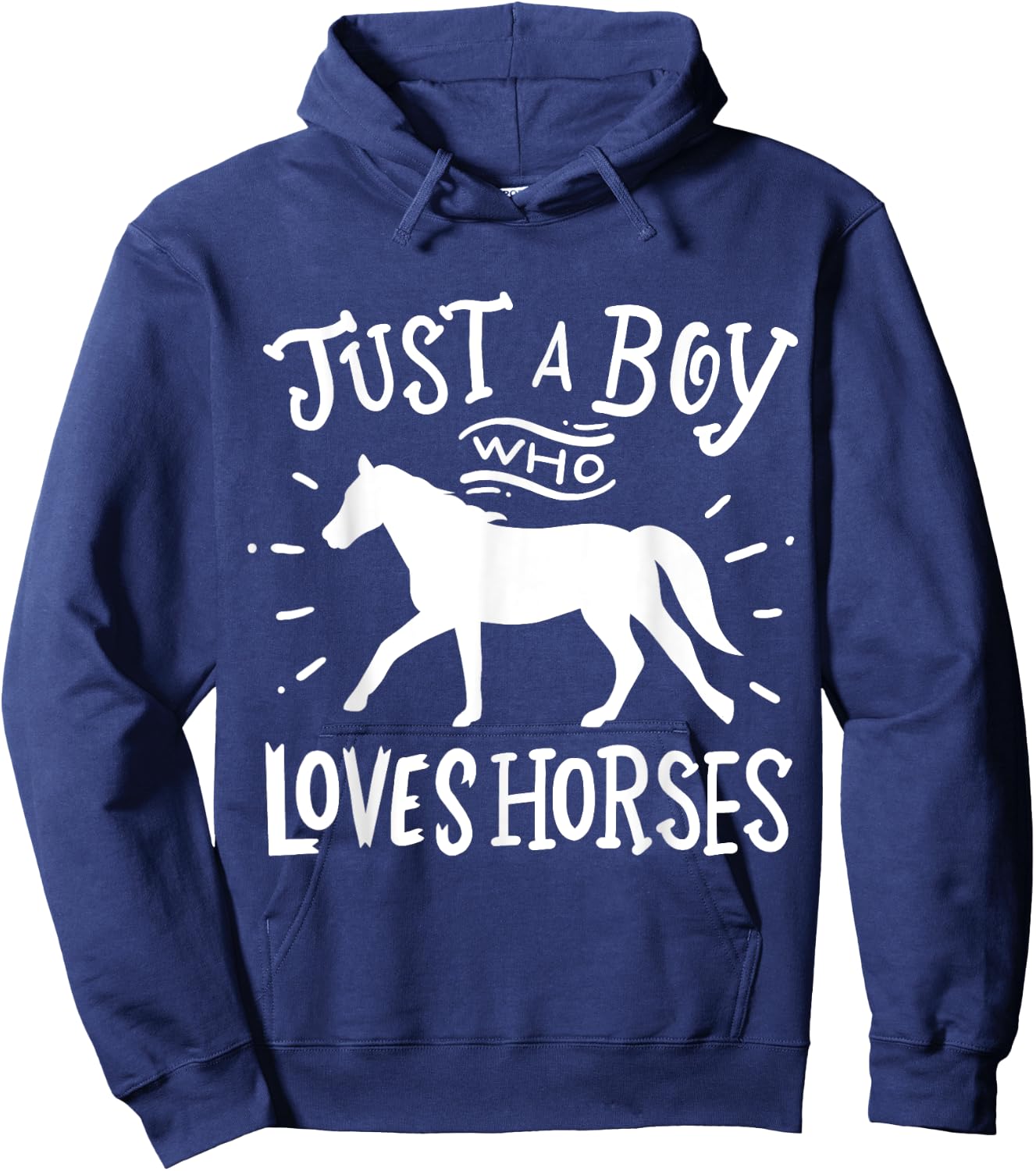 Horse Just A Boy Who Loves Horses Gift Hoodie - Hoodie | Navy