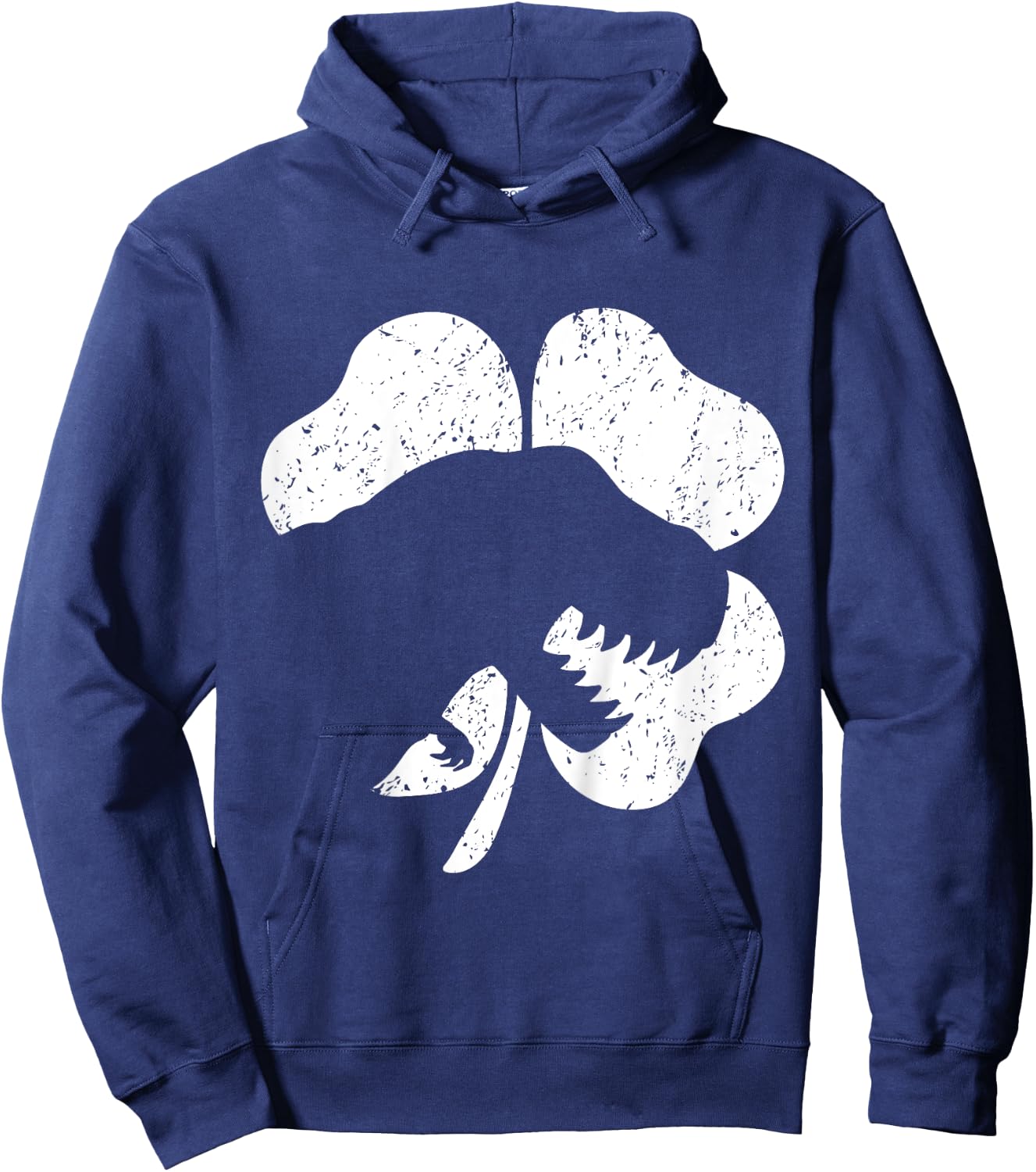Kids St Patricks Day T-Rex Dinosaur Silhouette Clover Toddler Boy Hoodie - Hoodie | Navy