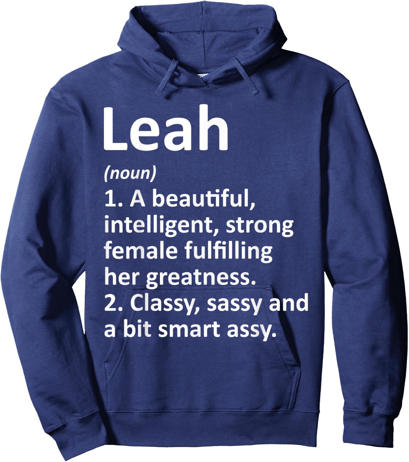 LEAH Definition Personalized Name Funny Christmas Gift Hoodie - Hoodie | Navy