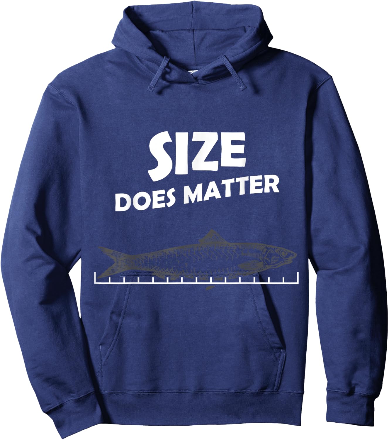 Fish Size Chart Does Matter Funny Fishing Fisherman Hoodie - Hoodie | Navy