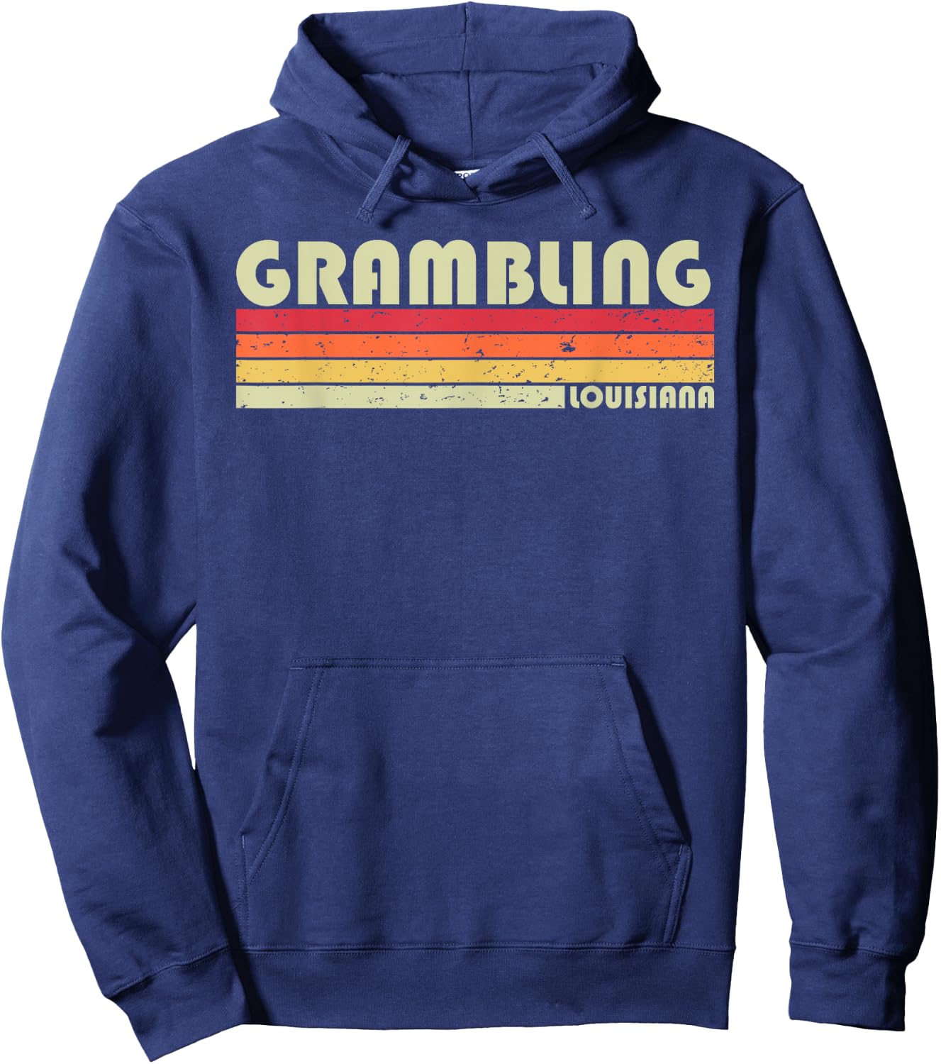 GRAMBLING LA LOUISIANA Funny City Home Roots Gift Retro 80s Hoodie - Hoodie | Navy