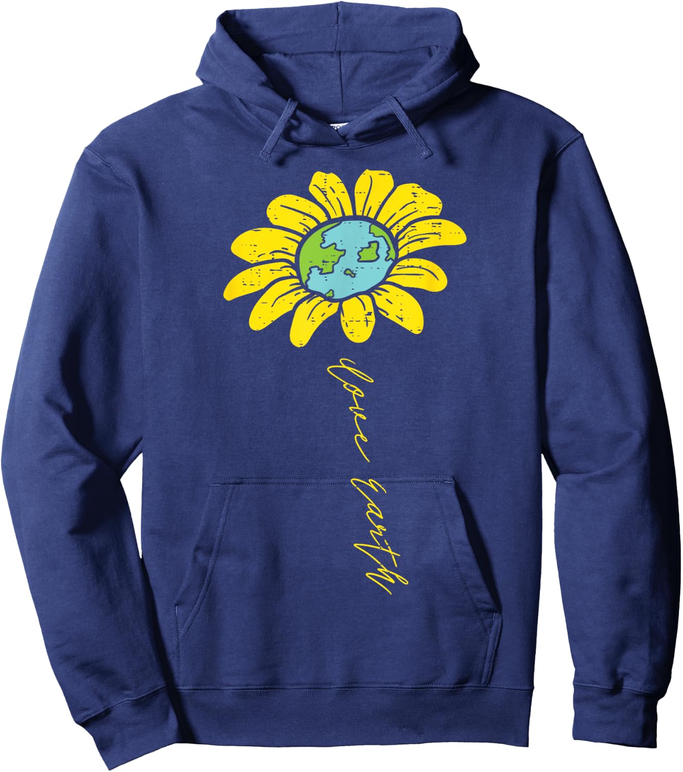 Sunflower Love Earth Day Retro Nature Environmentalist Gift Hoodie - Hoodie | Navy