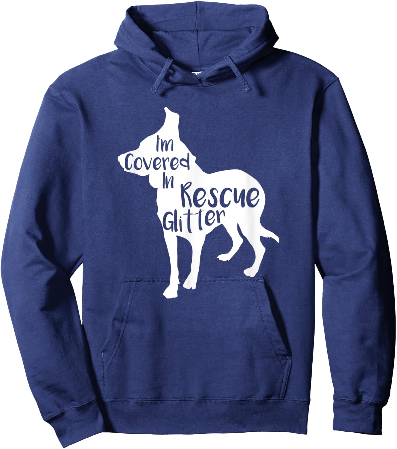 Rescue Dog Love Hair Rescue Fur Glitter Hoodie - Hoodie | Navy