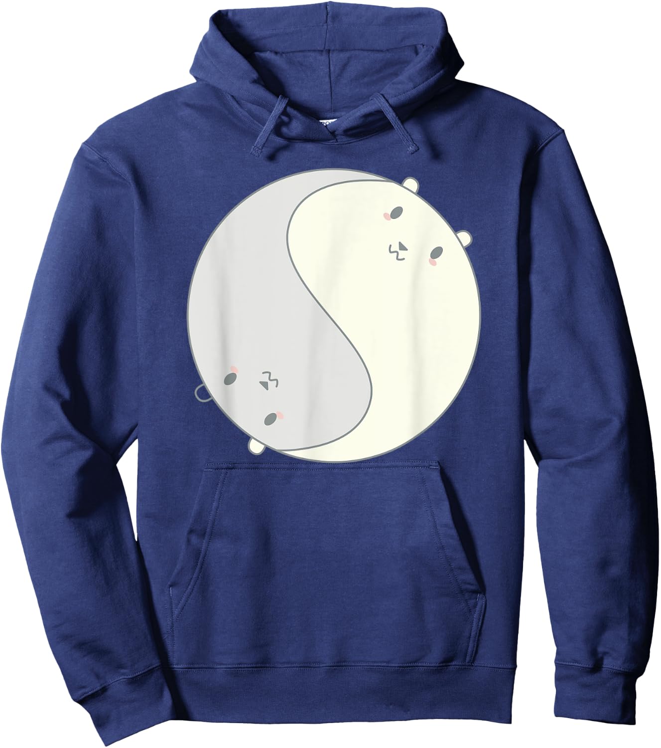 Cool Anime Polar Bears Chibi Kawai Manga Ying Yang Zen Hoodie - Hoodie | Navy