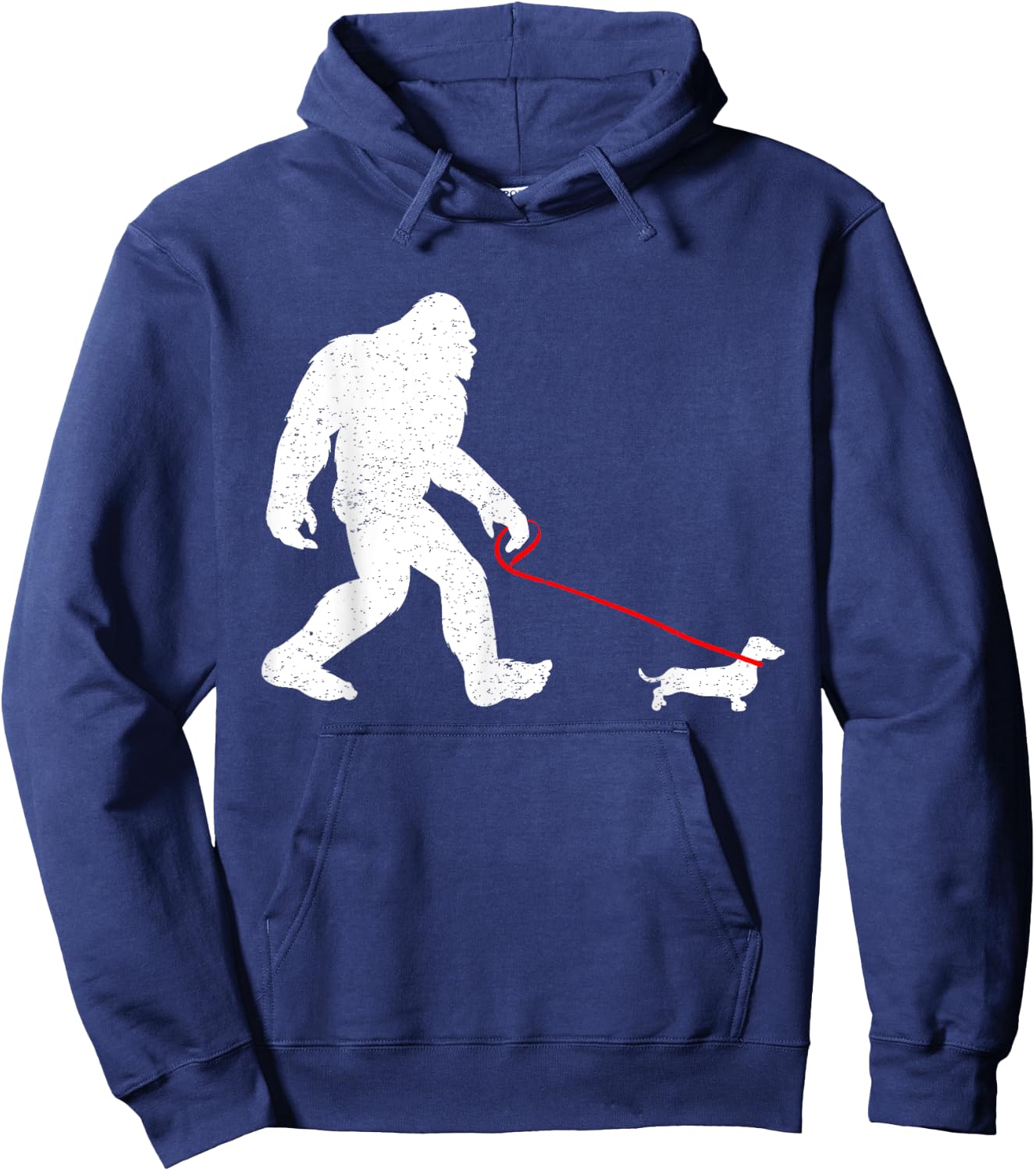 Bigfoot Walking Dachshund Weiner Dog Sasquatch Gifts Men Women Girls Kids Hoodie - Hoodie | Navy
