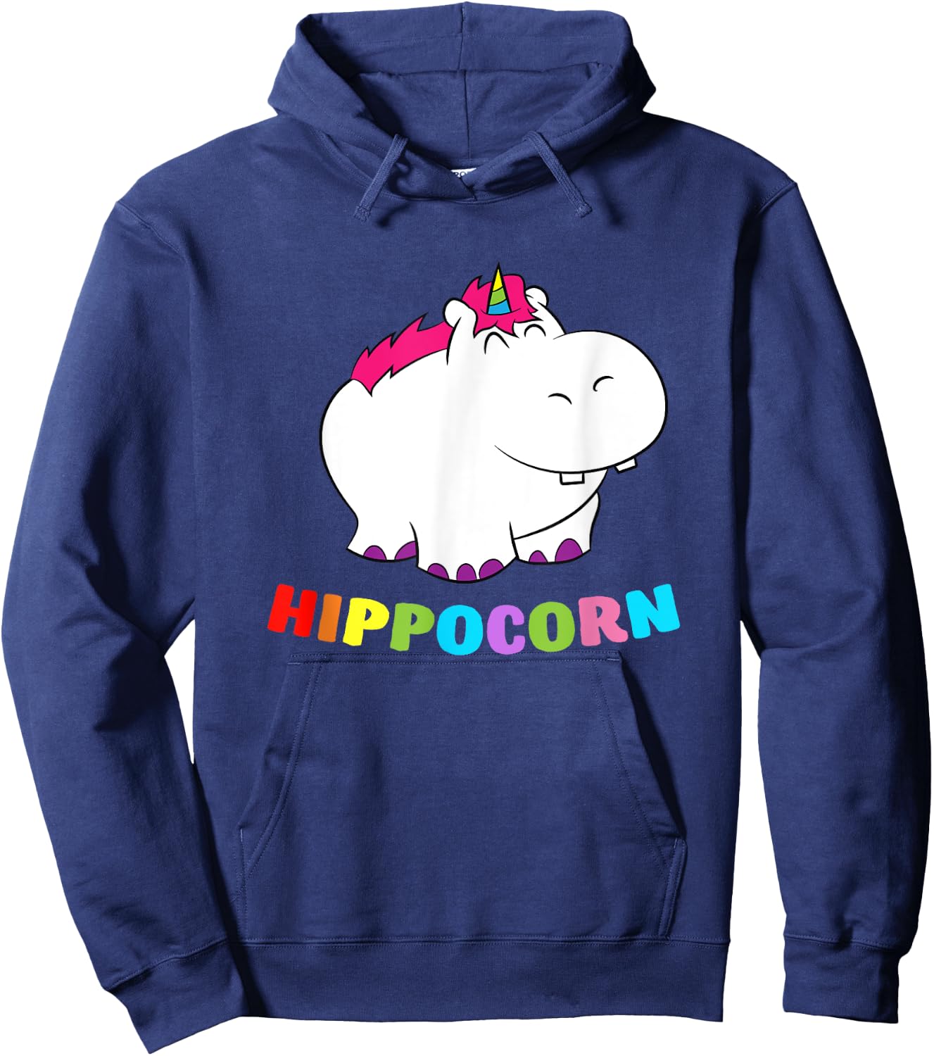Funny Hippo Hippocorn Unicorn Hippo Birthday Hippo Hoodie - Hoodie | Navy