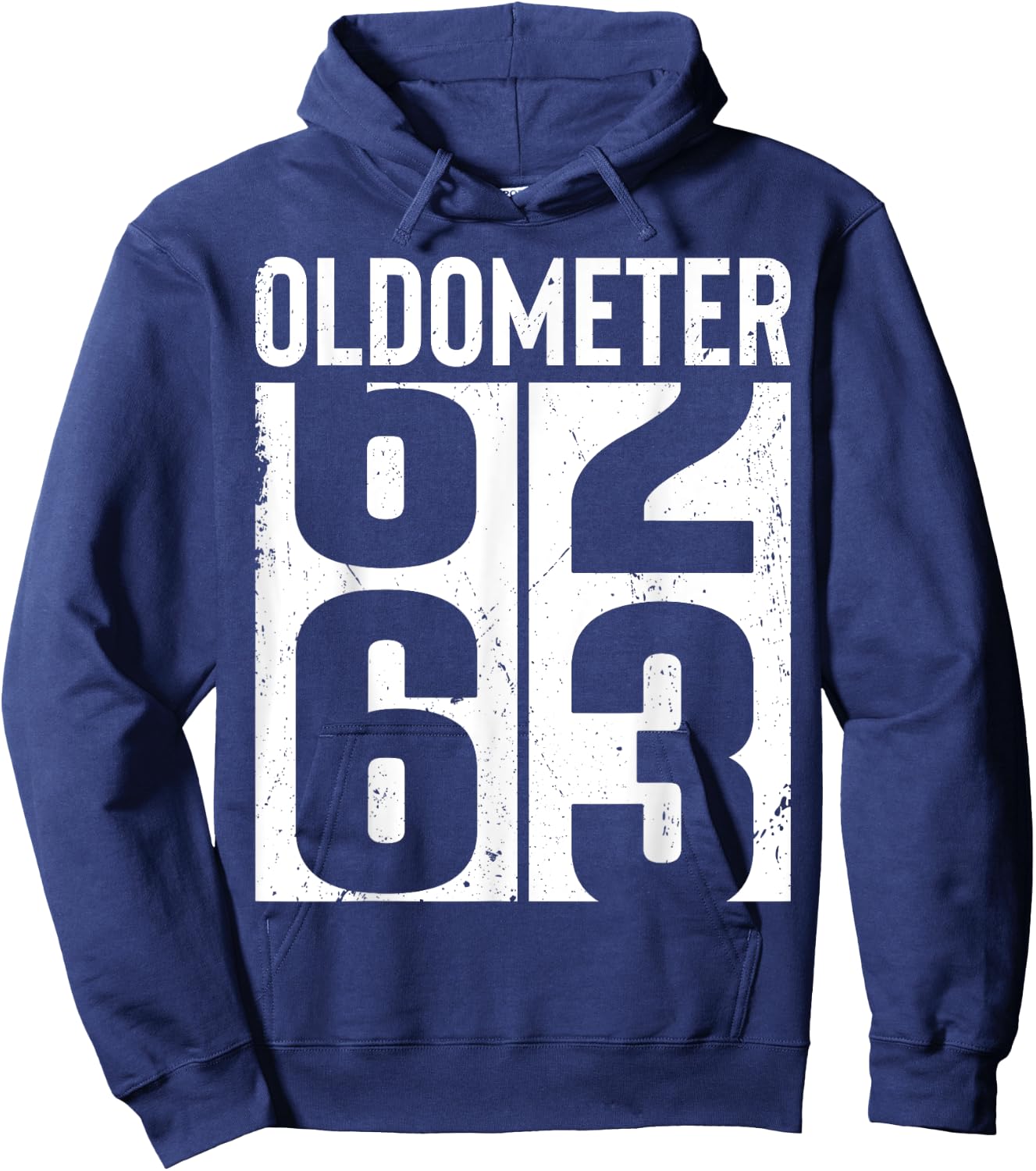 Funny 63 Years Old 63rd Birthday Odometer Oldometer Gift Men Hoodie - Hoodie | Navy
