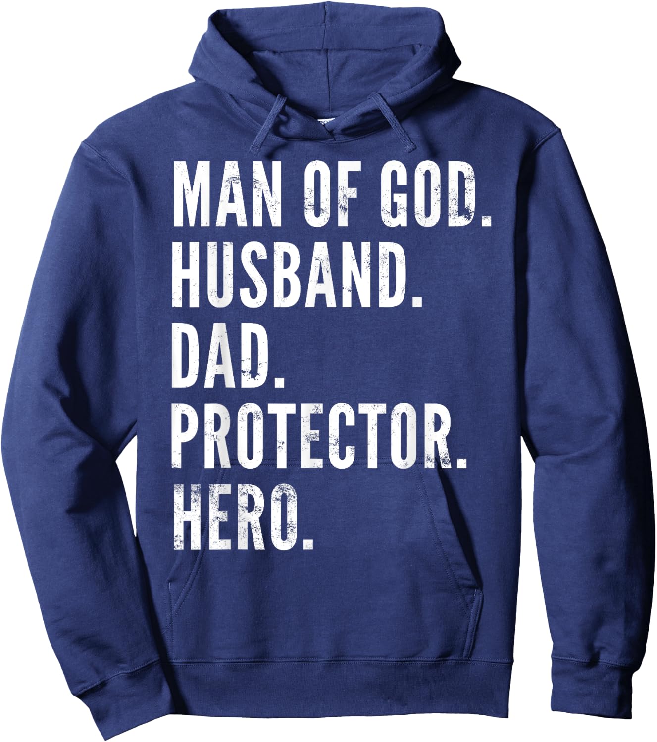 Man of God Husband Dad Protector Hero Hoodie - Hoodie | Navy