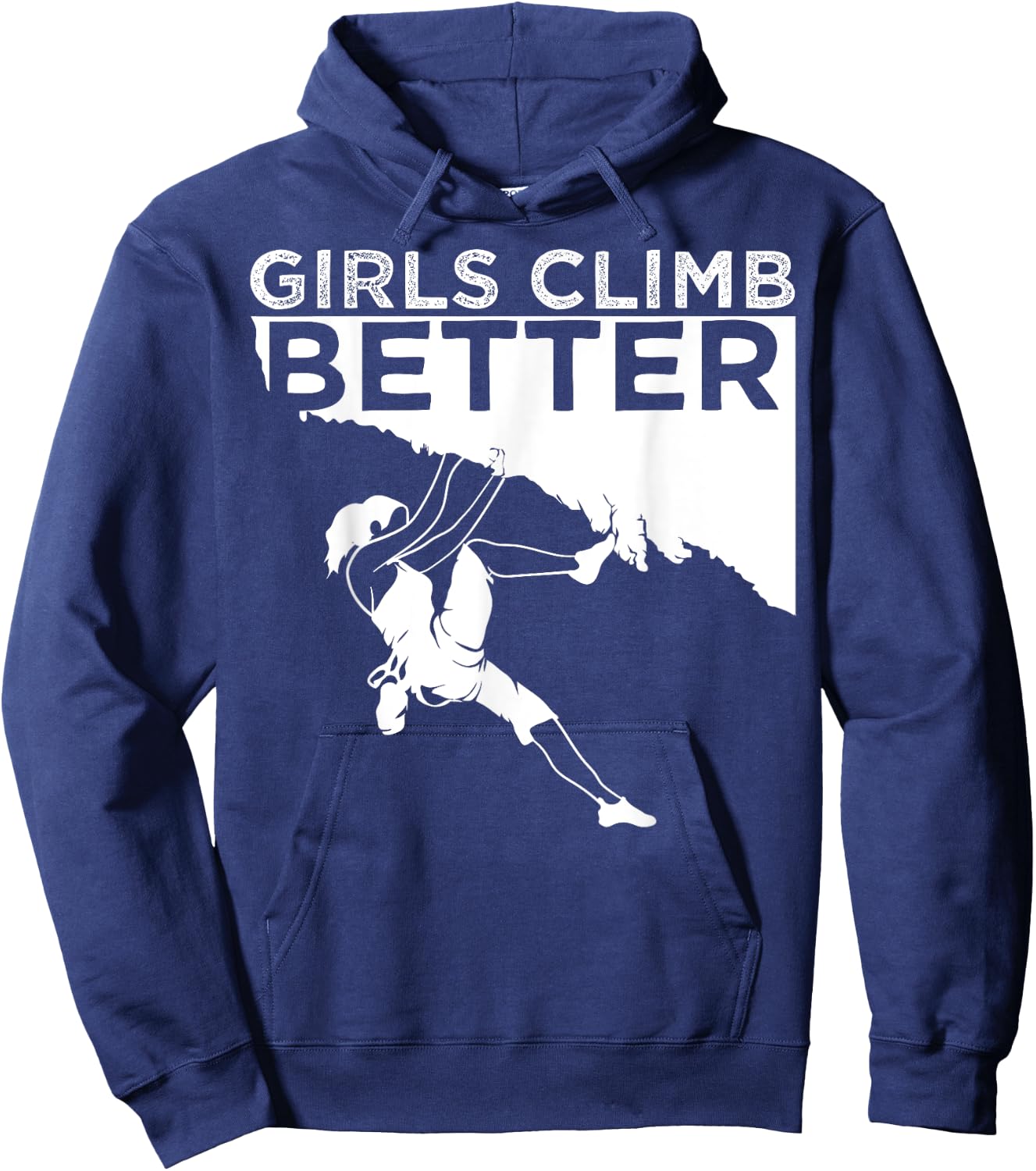 Funny Girls Climb Better Gift Cute Rock Climbing Kids Women Hoodie - Hoodie | Navy