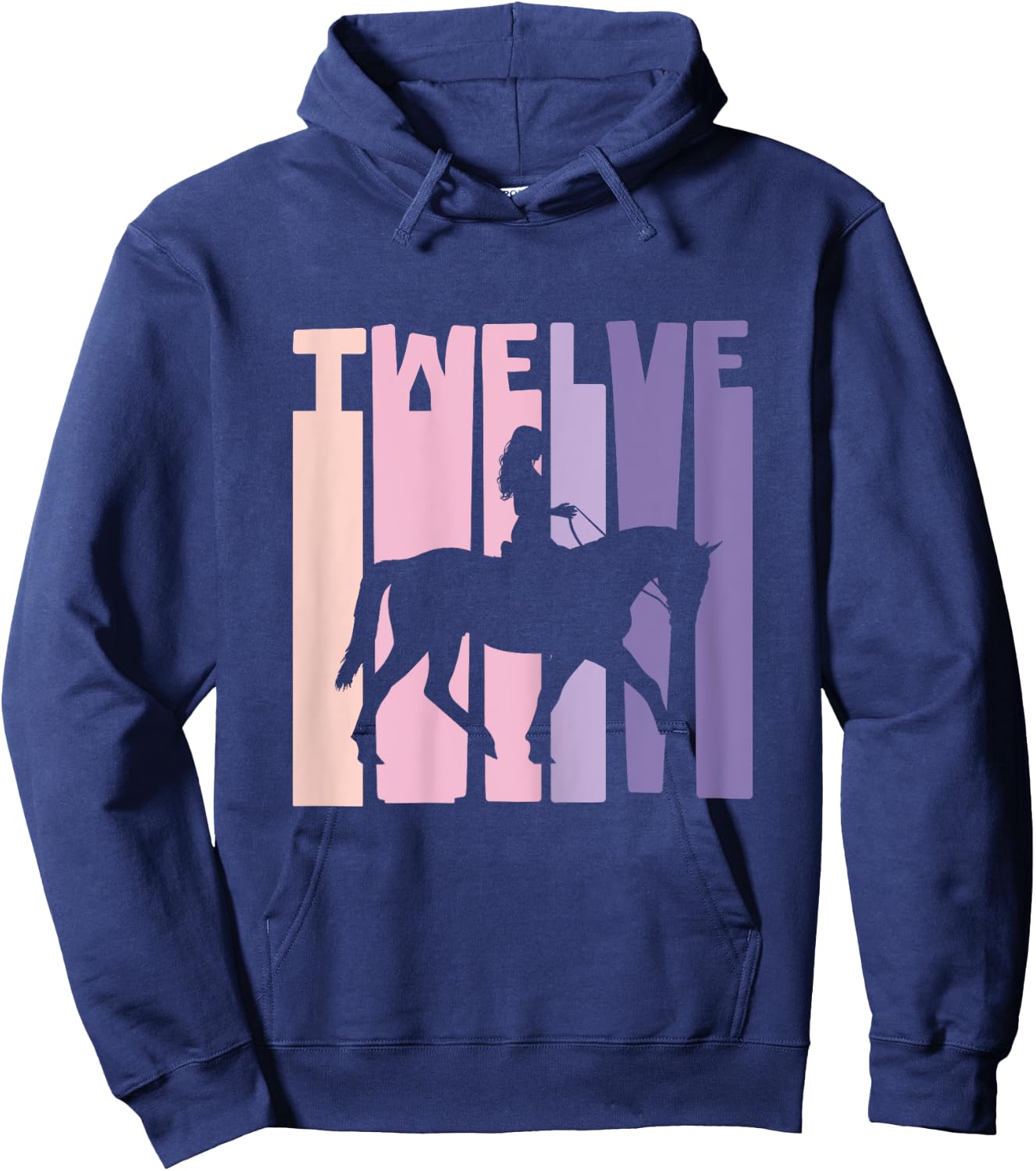 12th Birthday Gift Horse Rider Fan 12 Years Girls Hoodie - Hoodie | Navy