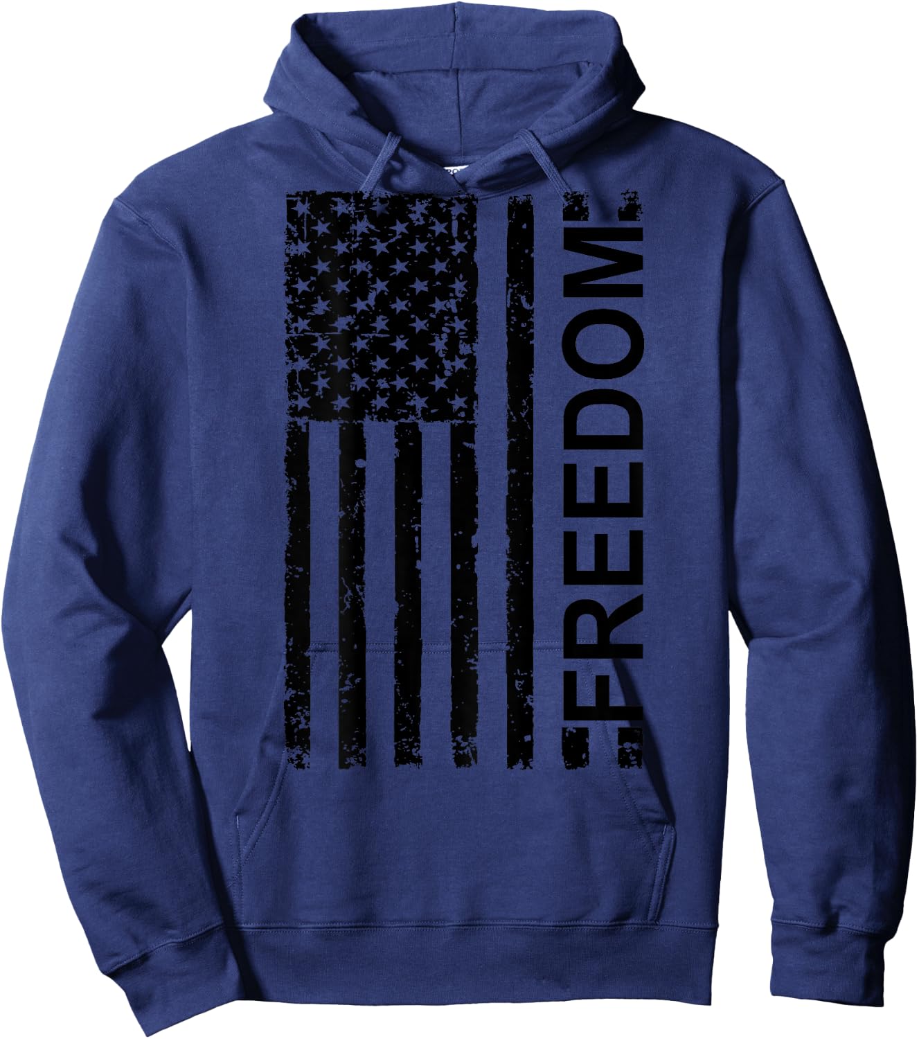 American Flag Distressed USA Freedom Men Hoodie - Hoodie | Navy