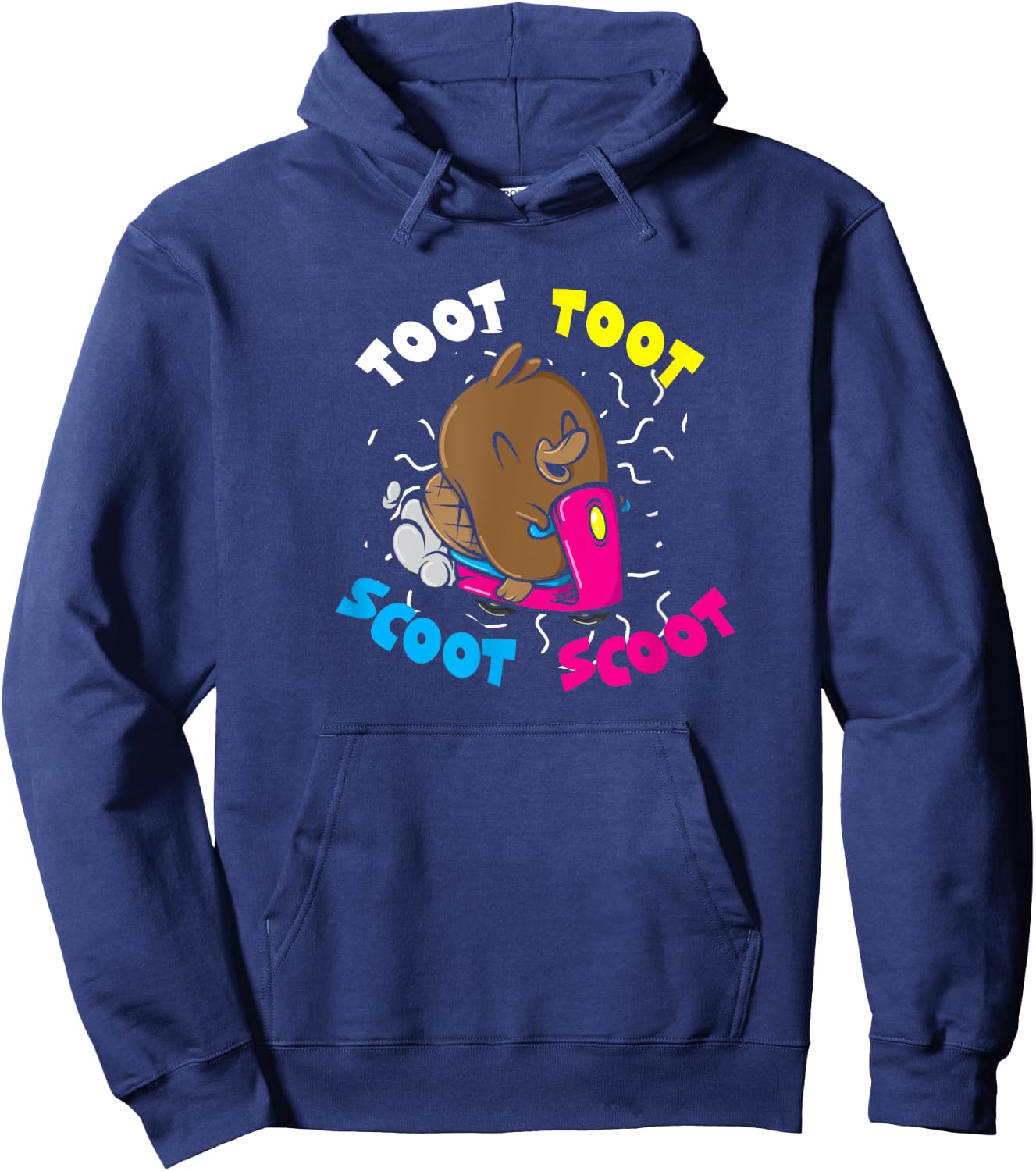 Platypus Riding Scooter Shirt Toot Toot Scoot Scoot Funny Hoodie - Hoodie | Navy