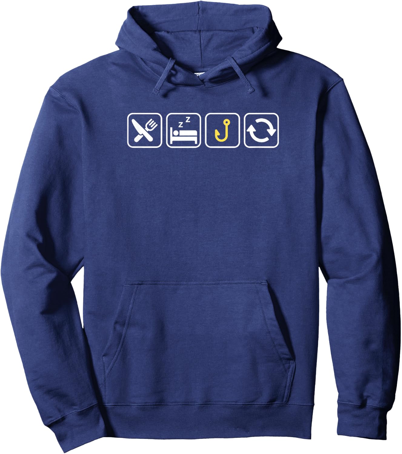 Eat Sleep FISHING Repeat | Funny Fishhook Design Hoodie - Hoodie | Navy