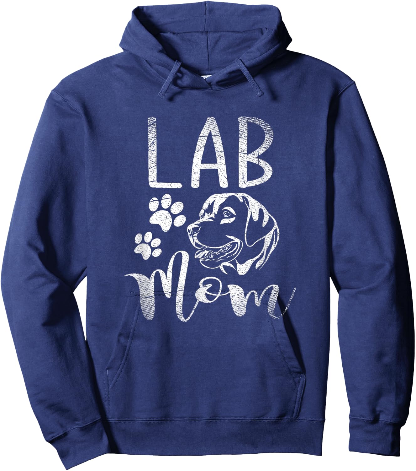 Pet Mom Quotes Lab Mom - Black, , Small, Modern Letter Print, Christmas, Birthday, Short Sleeve Hoodie - Hoodie | Navy