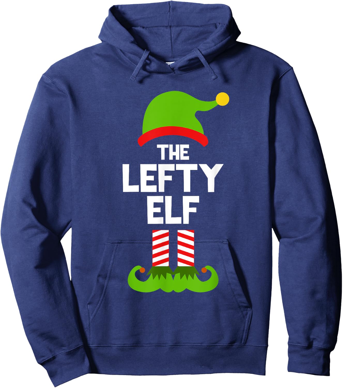Funny The Lefty Elf Christmas Family Pajama Left-Handed Hoodie - Hoodie | Navy