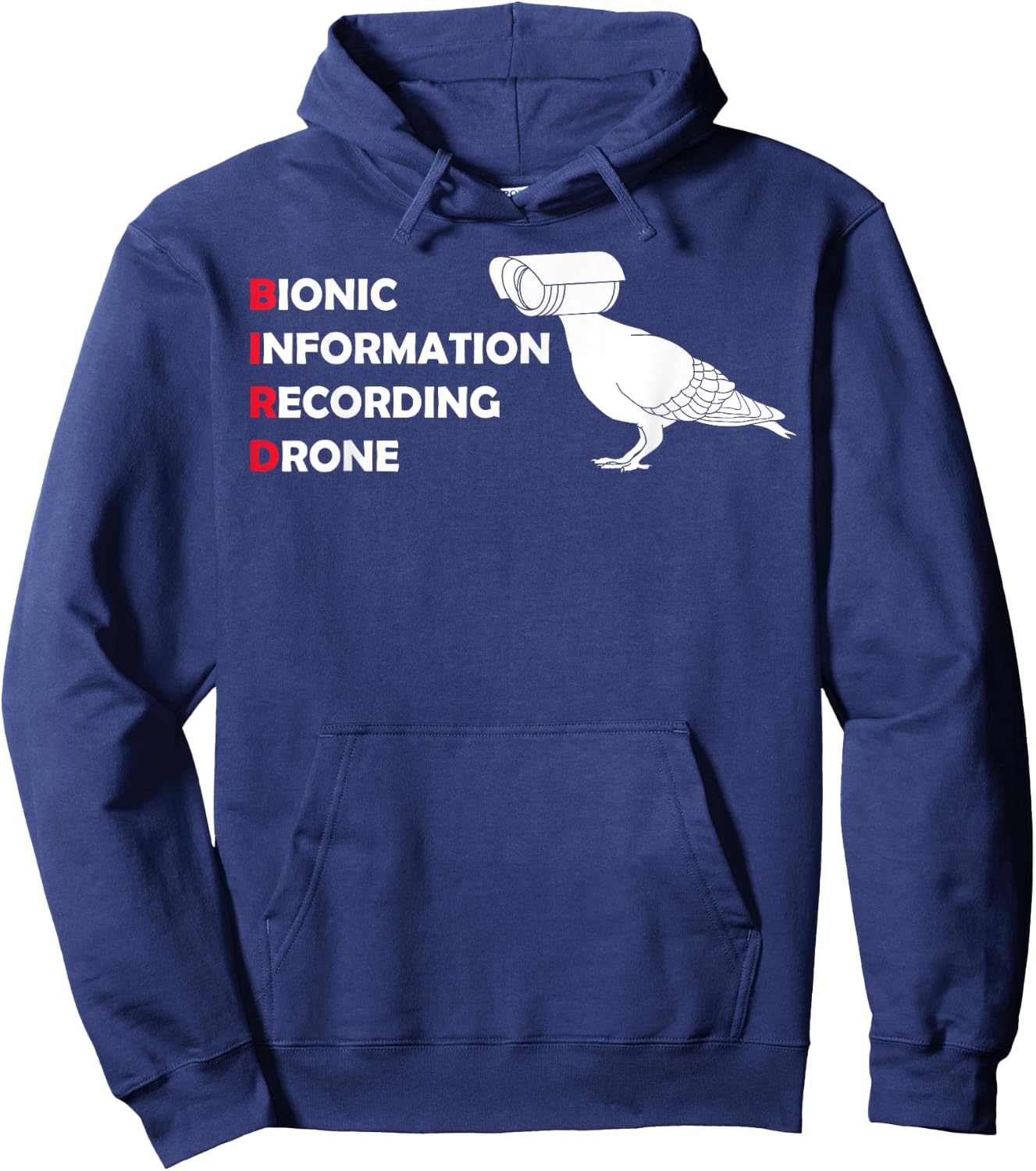 Drone Conspiracy Theory Birds Are Not Real Hoodie - Hoodie | Navy