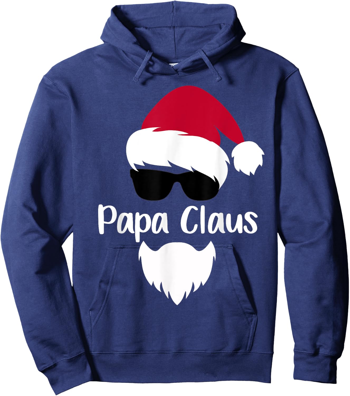 Papa Claus Christmas Santa Costume Gift Matching Family Xmas Hoodie - Hoodie | Navy