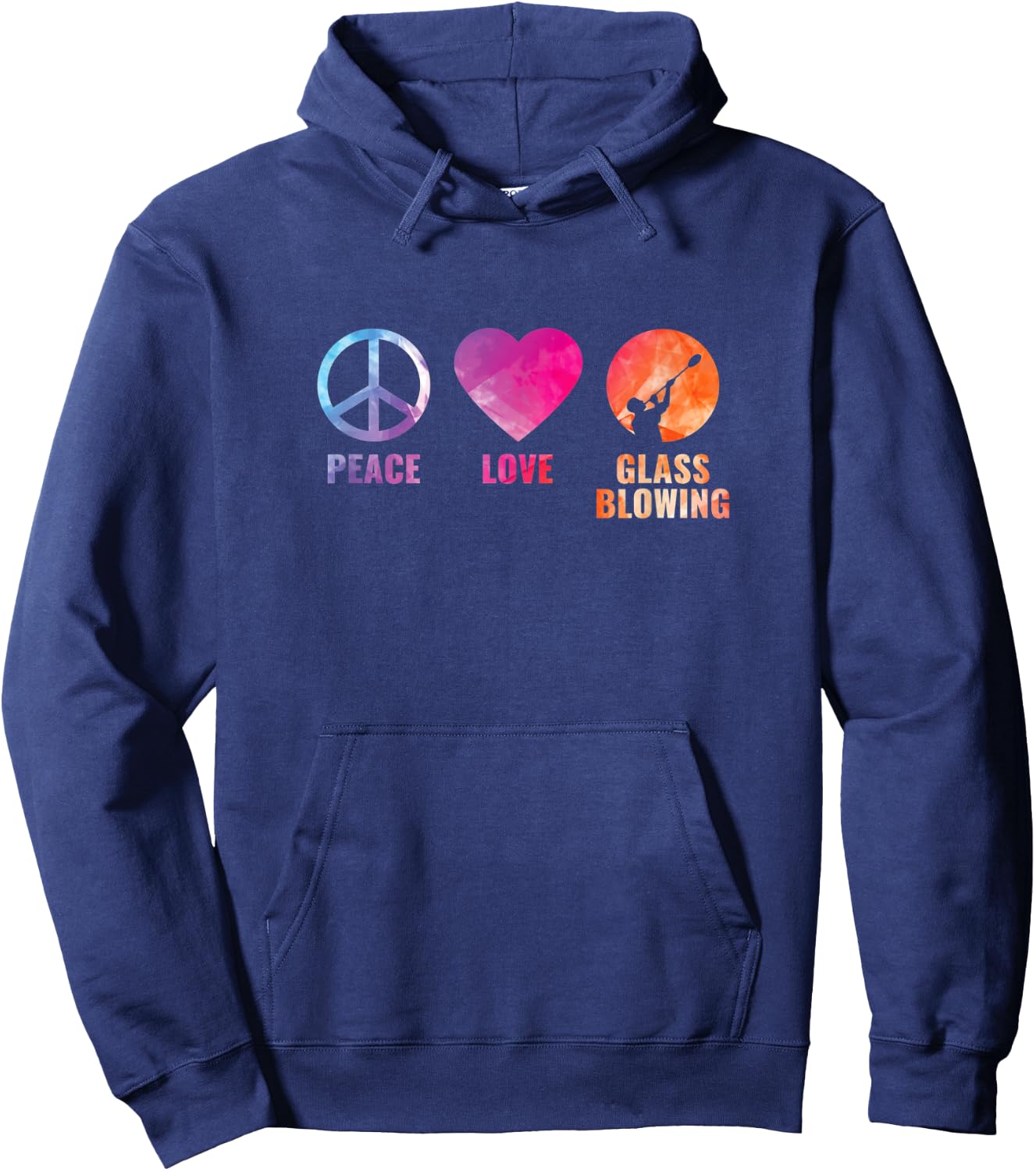 Colorful Peace Lover Glass Blowing For Glassblowers Gift Hoodie - Hoodie | Navy