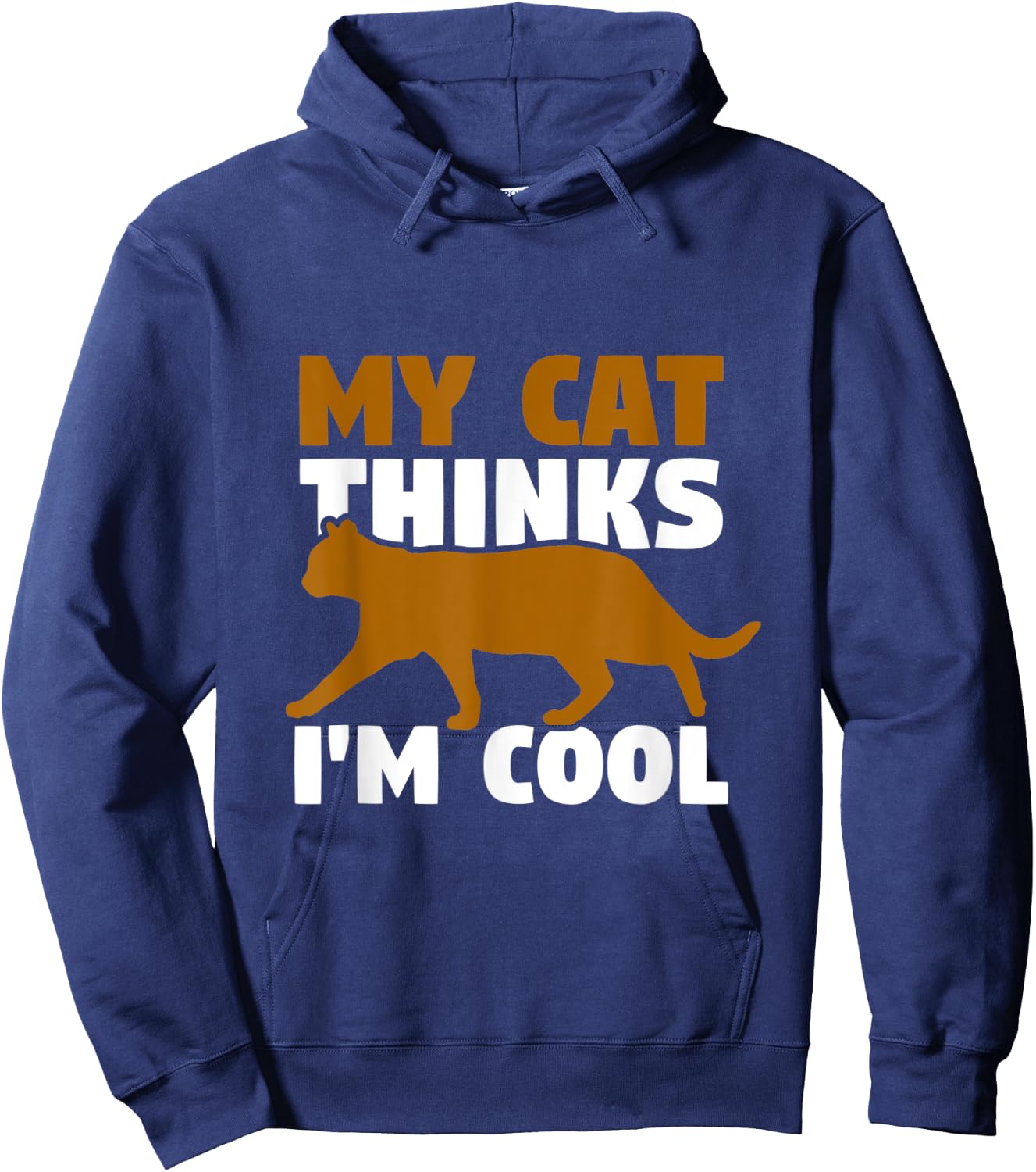 My cat thinks I'm cool Men Women Hoodie - Hoodie | Navy