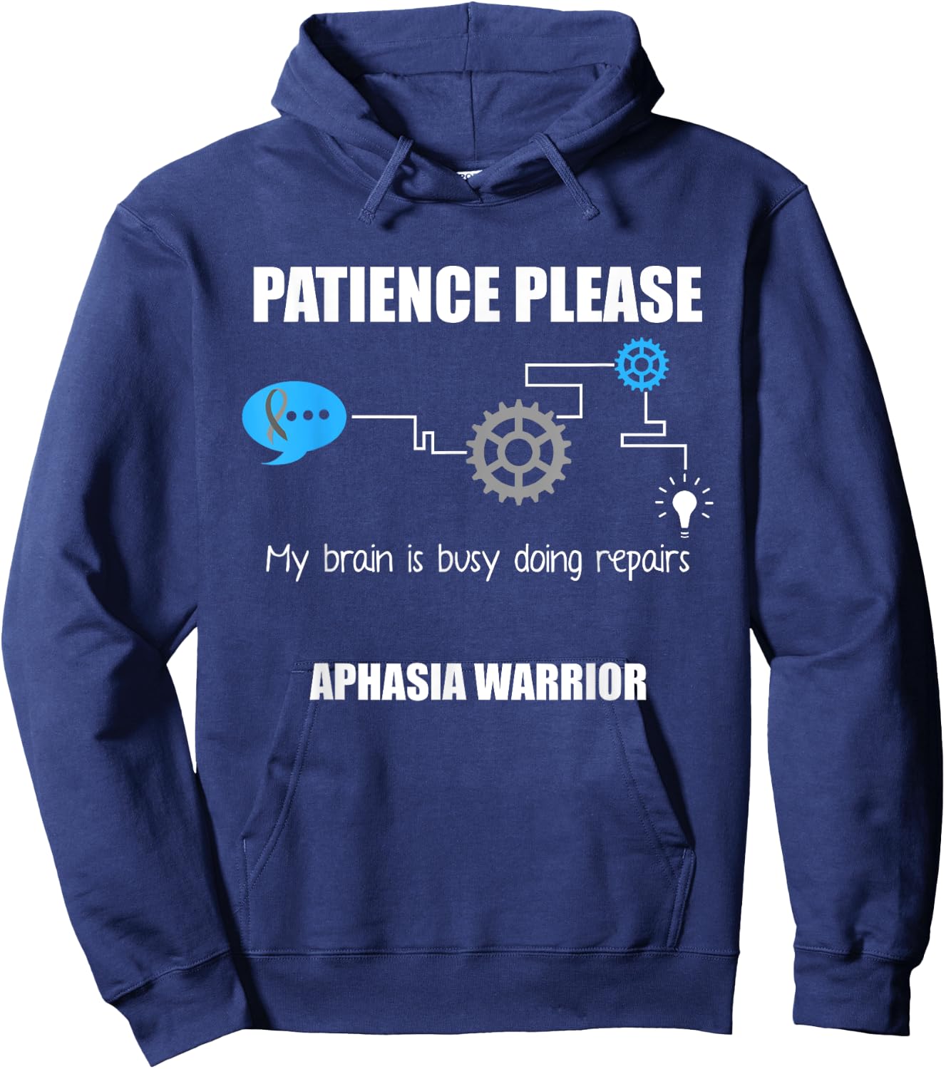 Aphasia Awareness Month Funny Gifts Aphasia Warrior Patience Survivor Awareness DA1 Black Women's Modern Casual Humorous Hoodie - Hoodie | Navy