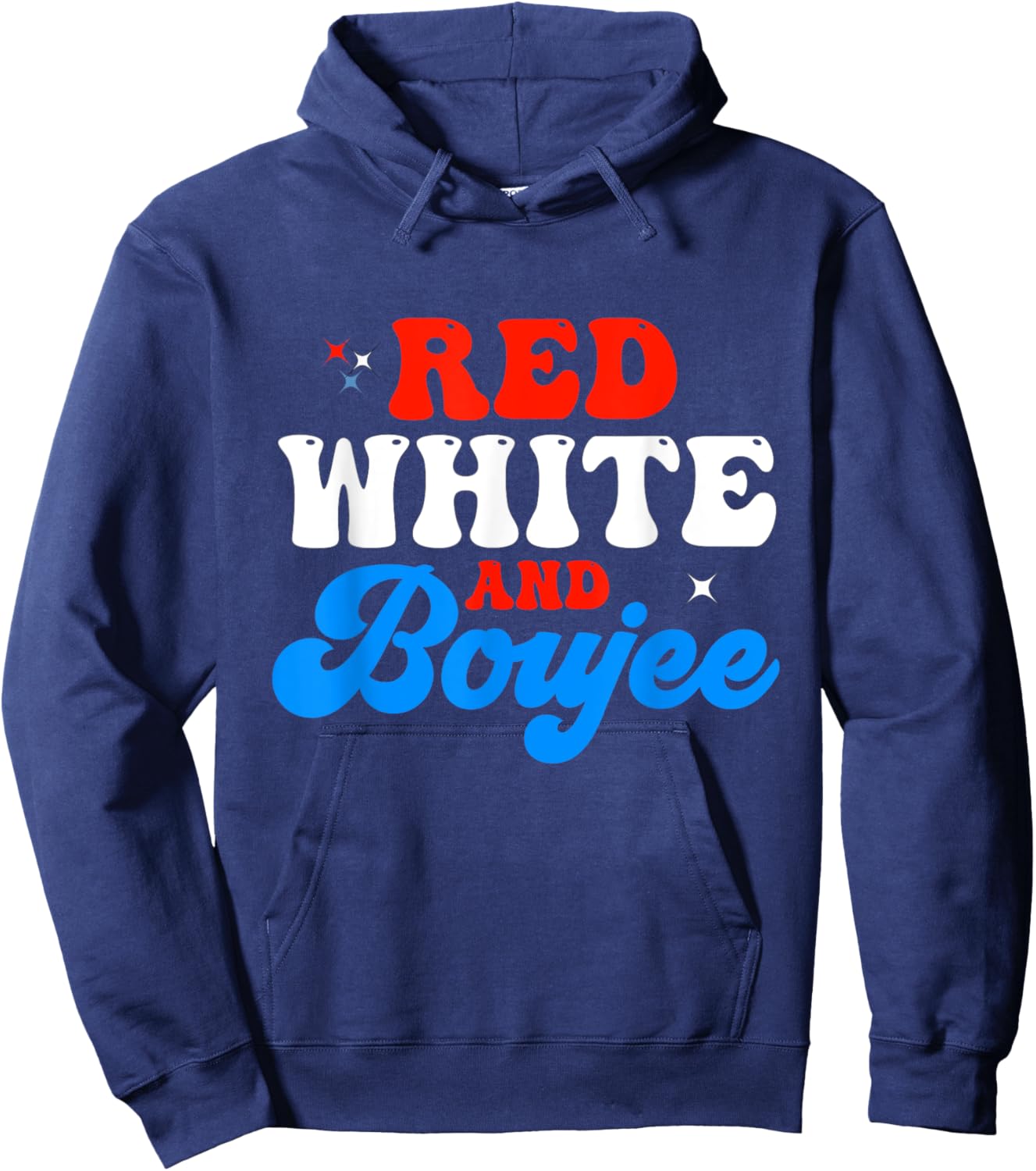 Retro Groovy Cute Red White And Boujee 4th Of July Hoodie - Hoodie | Navy