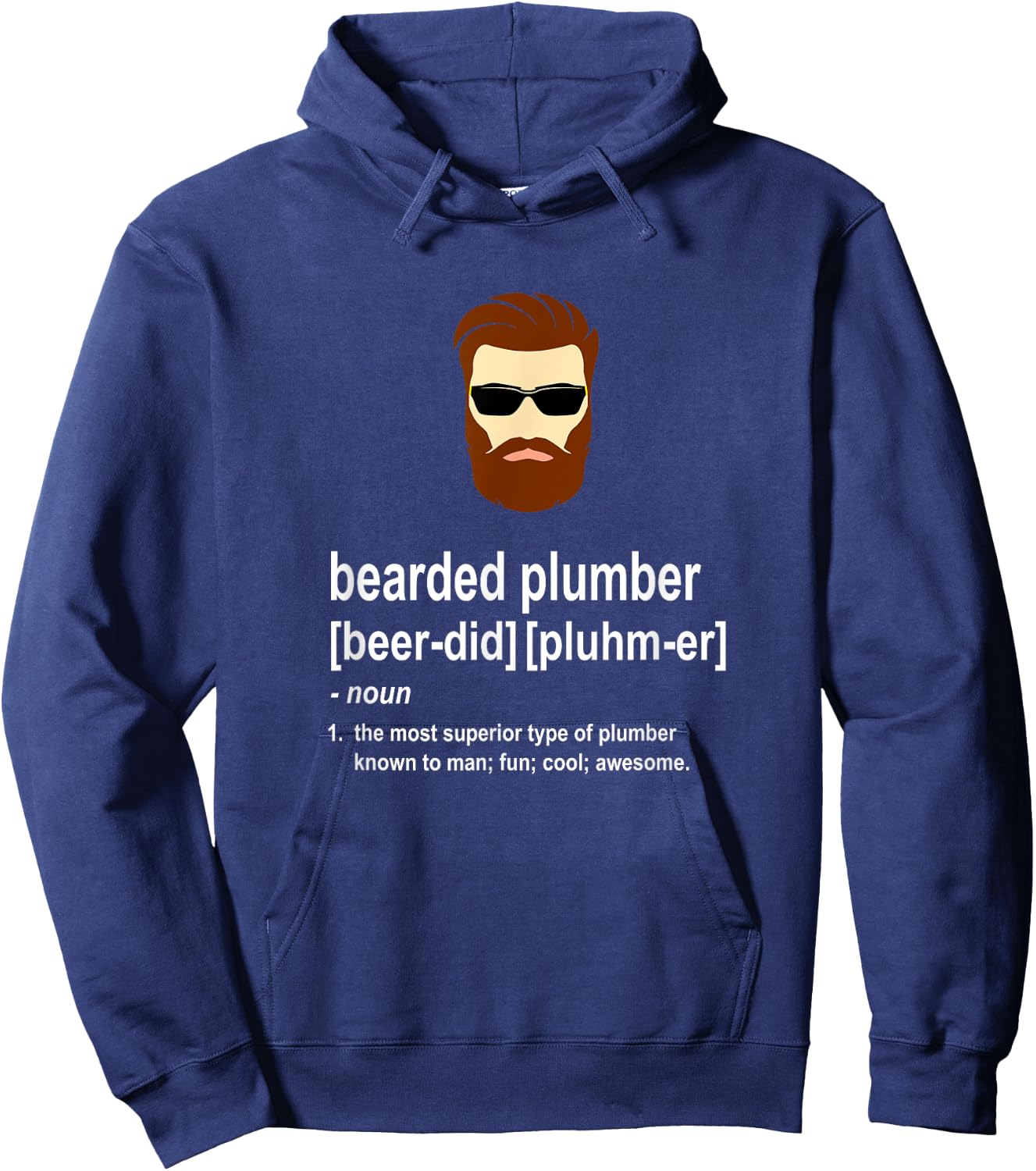 Funny Brown Beard Plumber Gift Son of a Plumber Hoodie - Hoodie | Navy