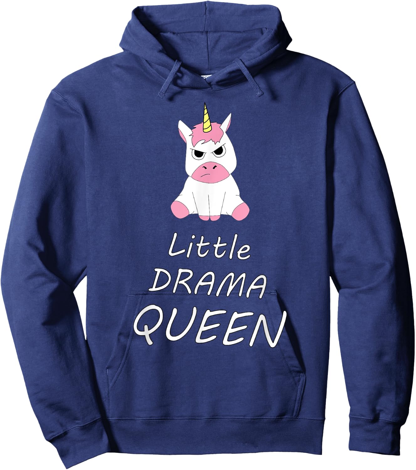 Unicorn Little Drama Queen Women's Girls Hoodie - Hoodie | Navy