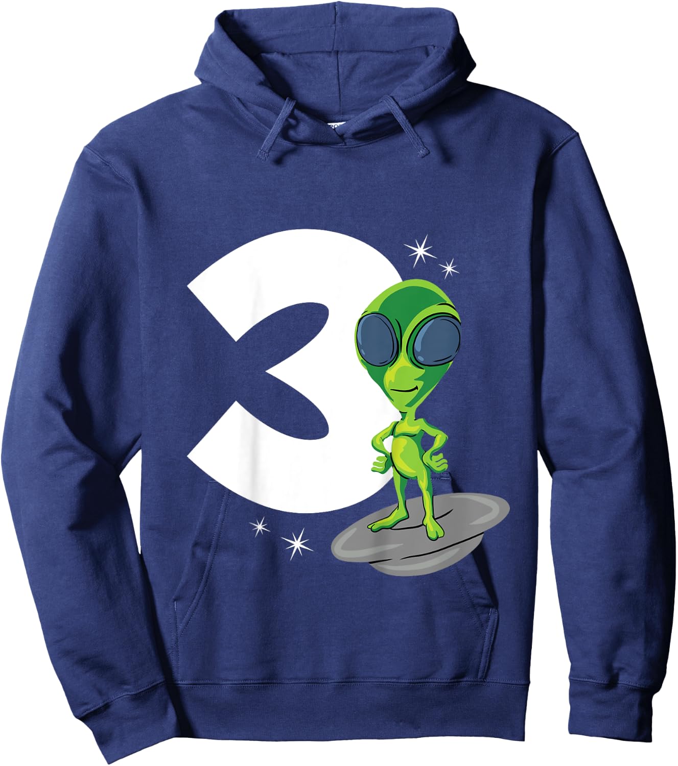Kids 3 Years Old Boy Alien 3rd Birthday Hoodie - Hoodie | Navy