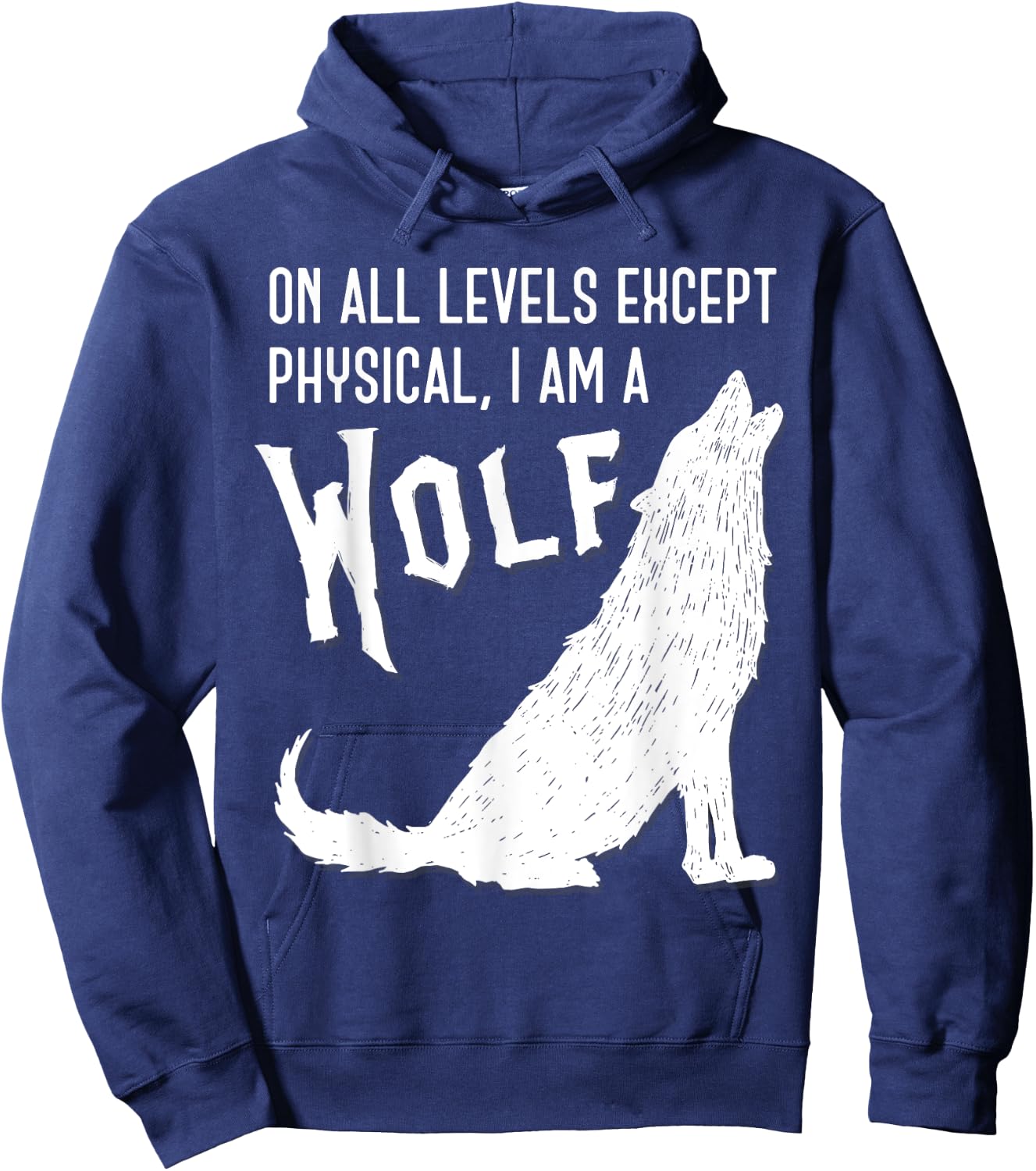 I’m A Wolf Funny Werewolf Furry Meme Joke Novelty Nerd Gift Hoodie - Hoodie | Navy