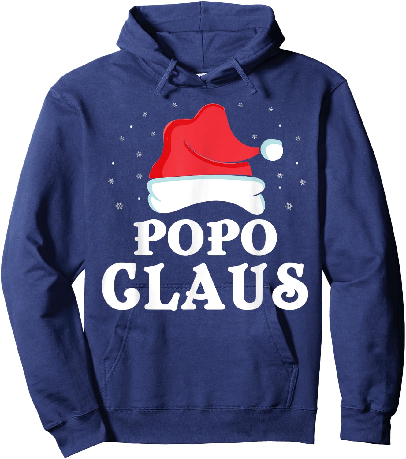 Popo Claus Christmas Gift Funny Family Group Matching Pajama Hoodie - Hoodie | Navy