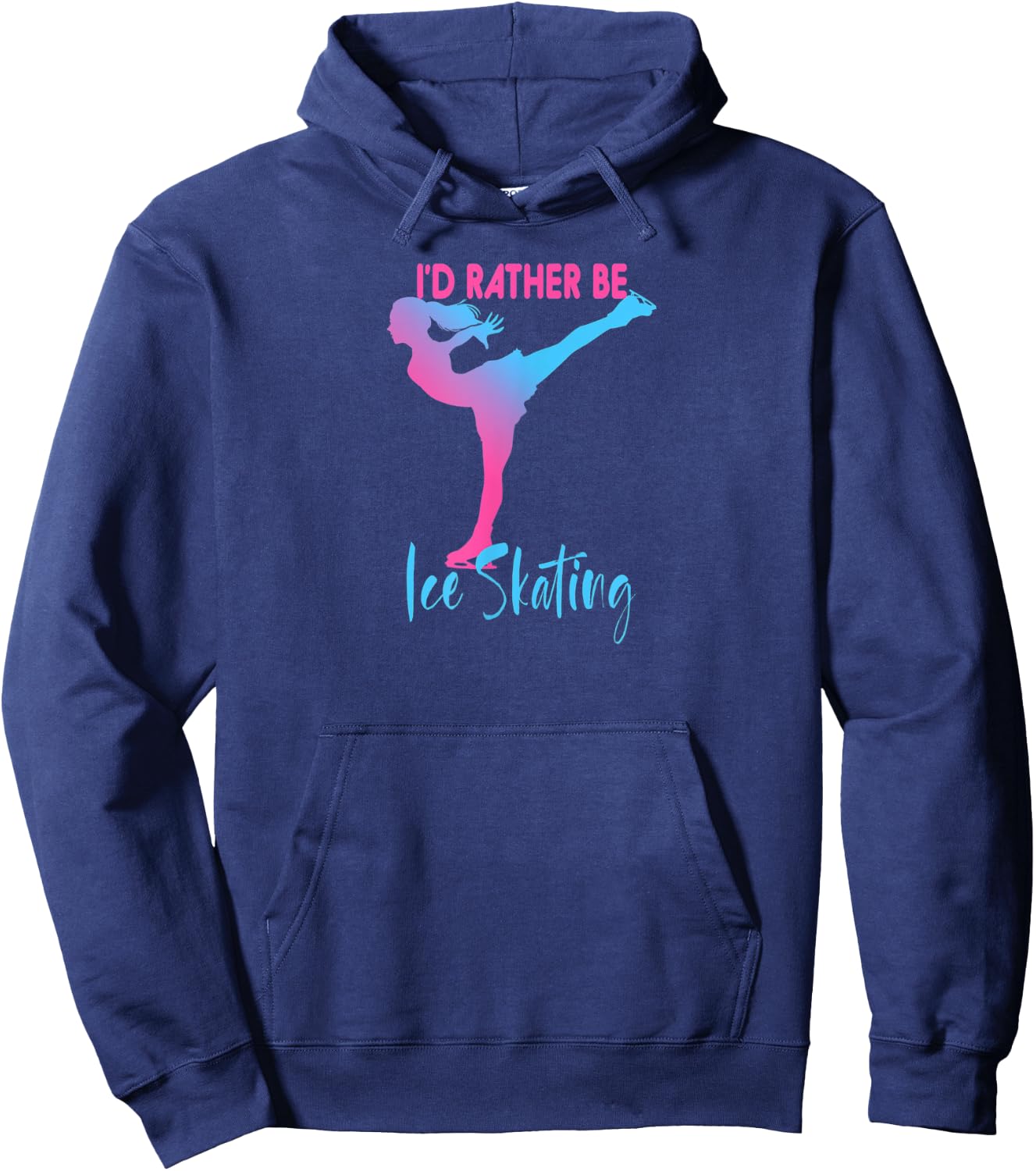 I'd Rather Be Ice Skating Gift Figure Skating Hoodie - Hoodie | Navy