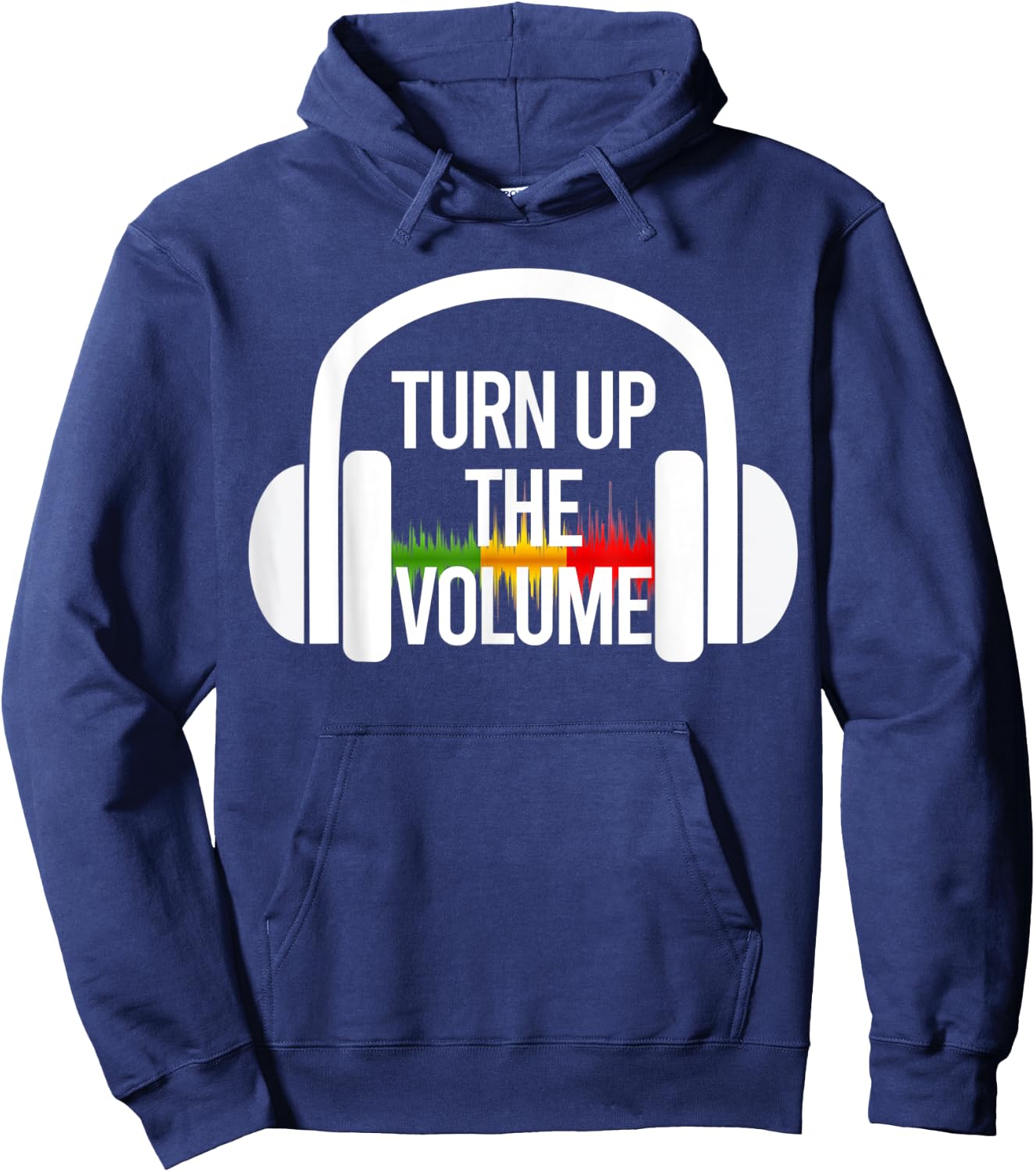 Turn Up The Volume Music Headphones Hoodie - Hoodie | Navy
