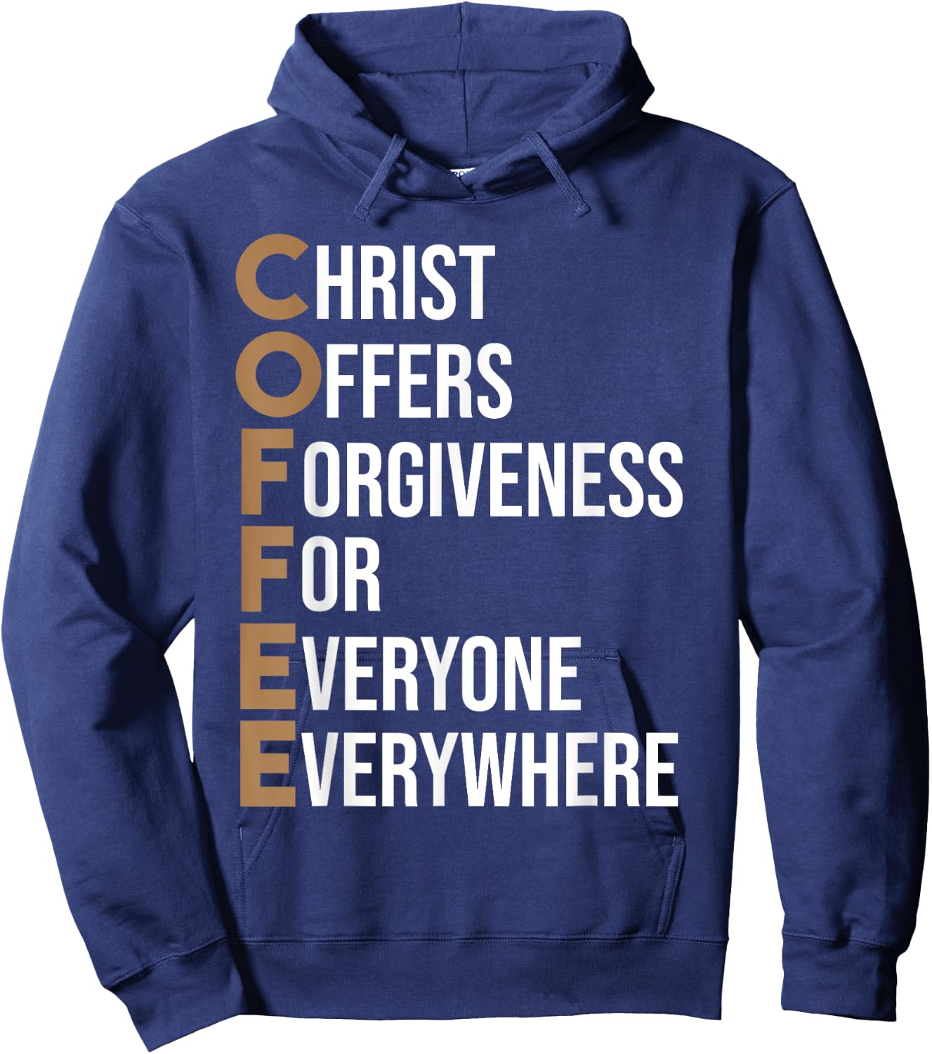 Funny Christ Coffee Gift Christian Men Women Jesus Bible Hoodie - Hoodie | Navy