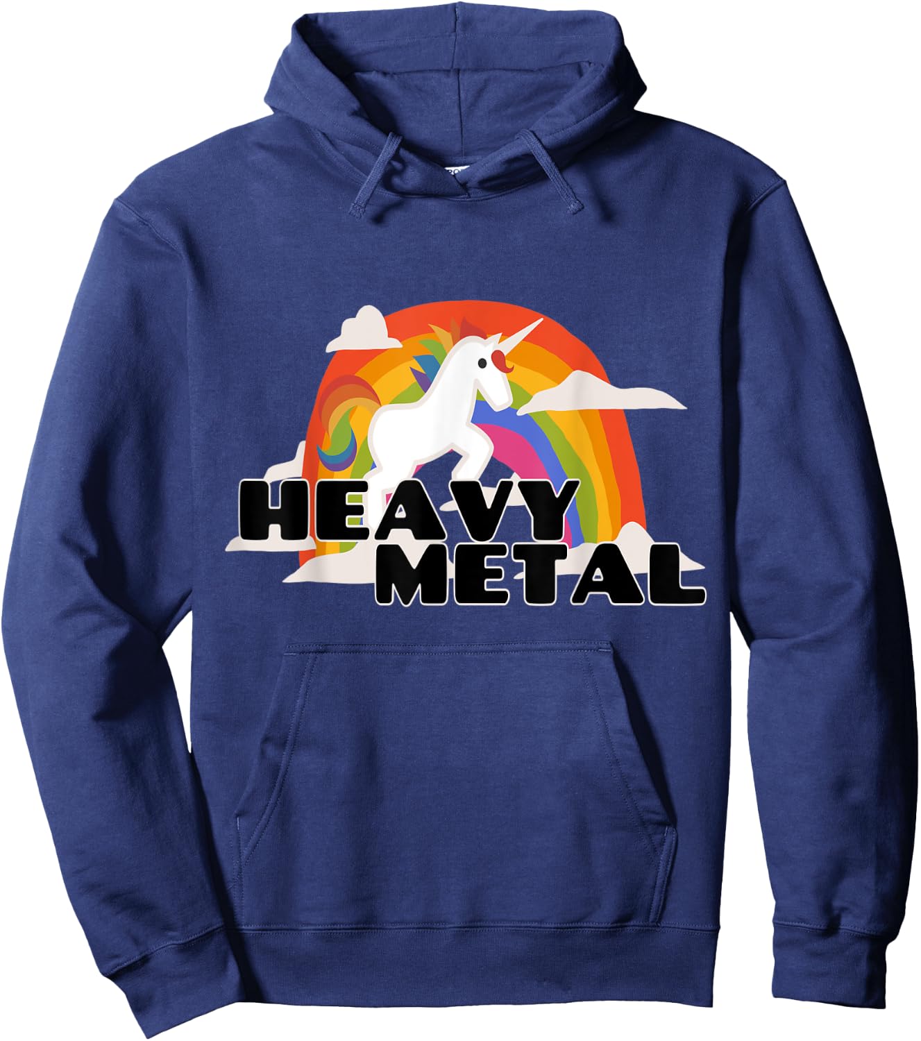 Heavy Metal Cute Unicorn Hoodie - Hoodie | Navy