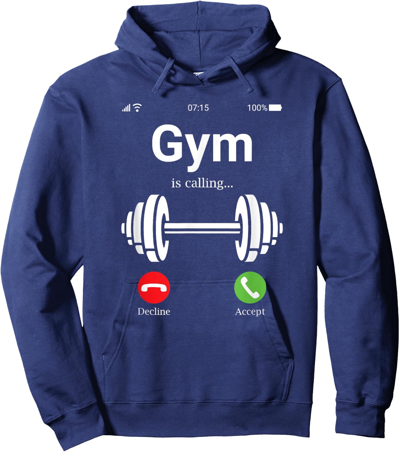 Gym is calling shirt, "Das Gymstudio nennennt shirt, funny Hoodie - Hoodie | Navy