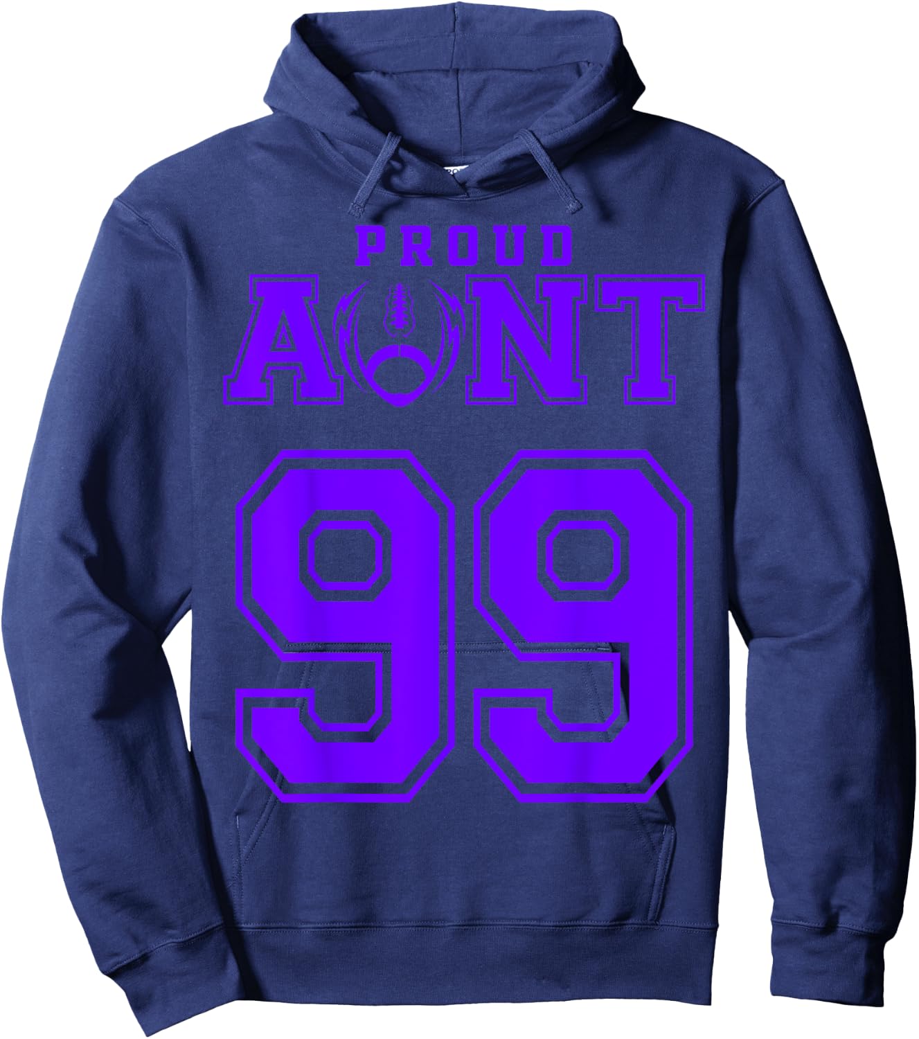 Custom Proud Football Aunt Number 99 P Personalized Hoodie - Hoodie | Navy