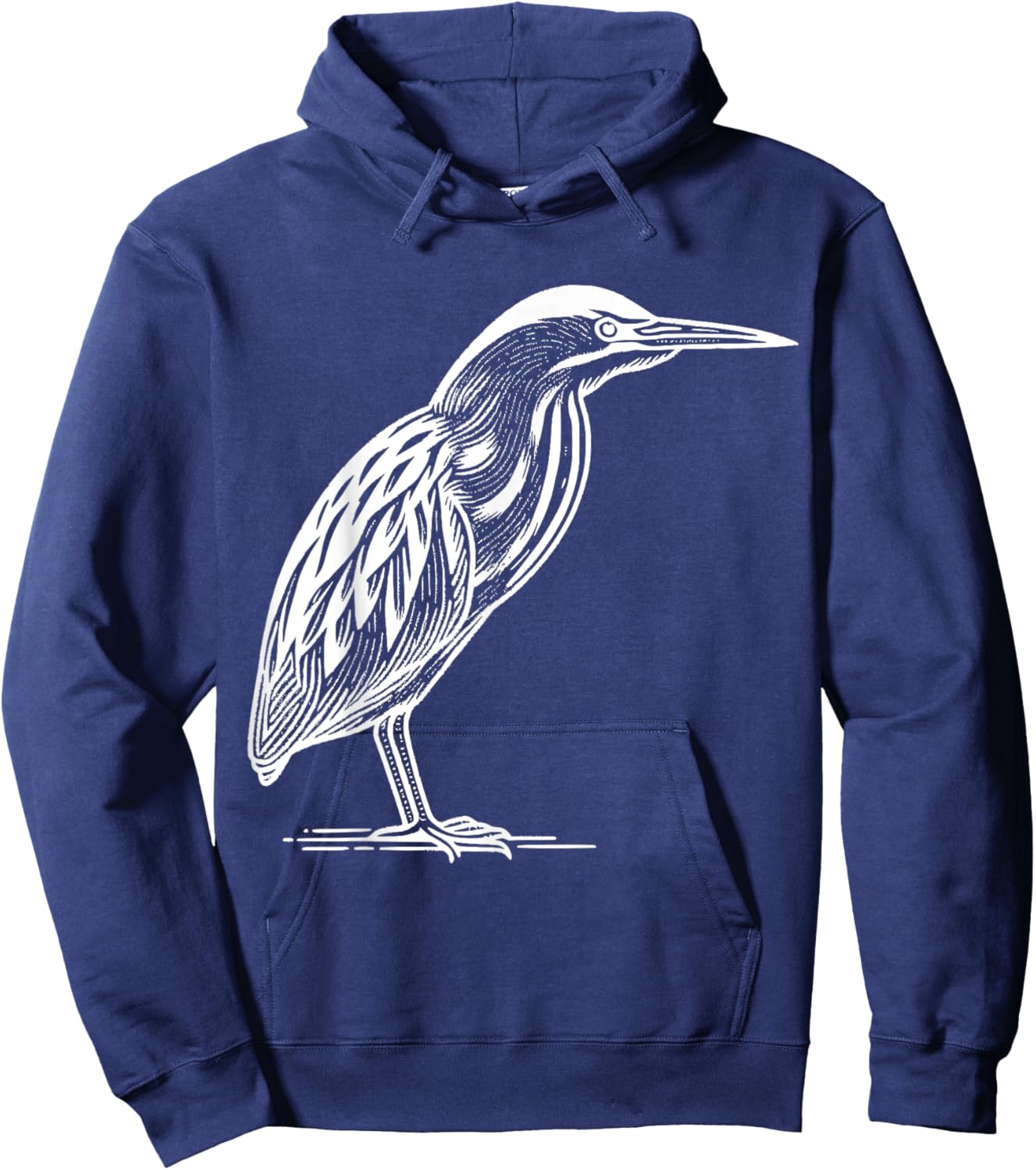 Line Art Bird & Ornithologist American Bittern Hoodie - Hoodie | Navy