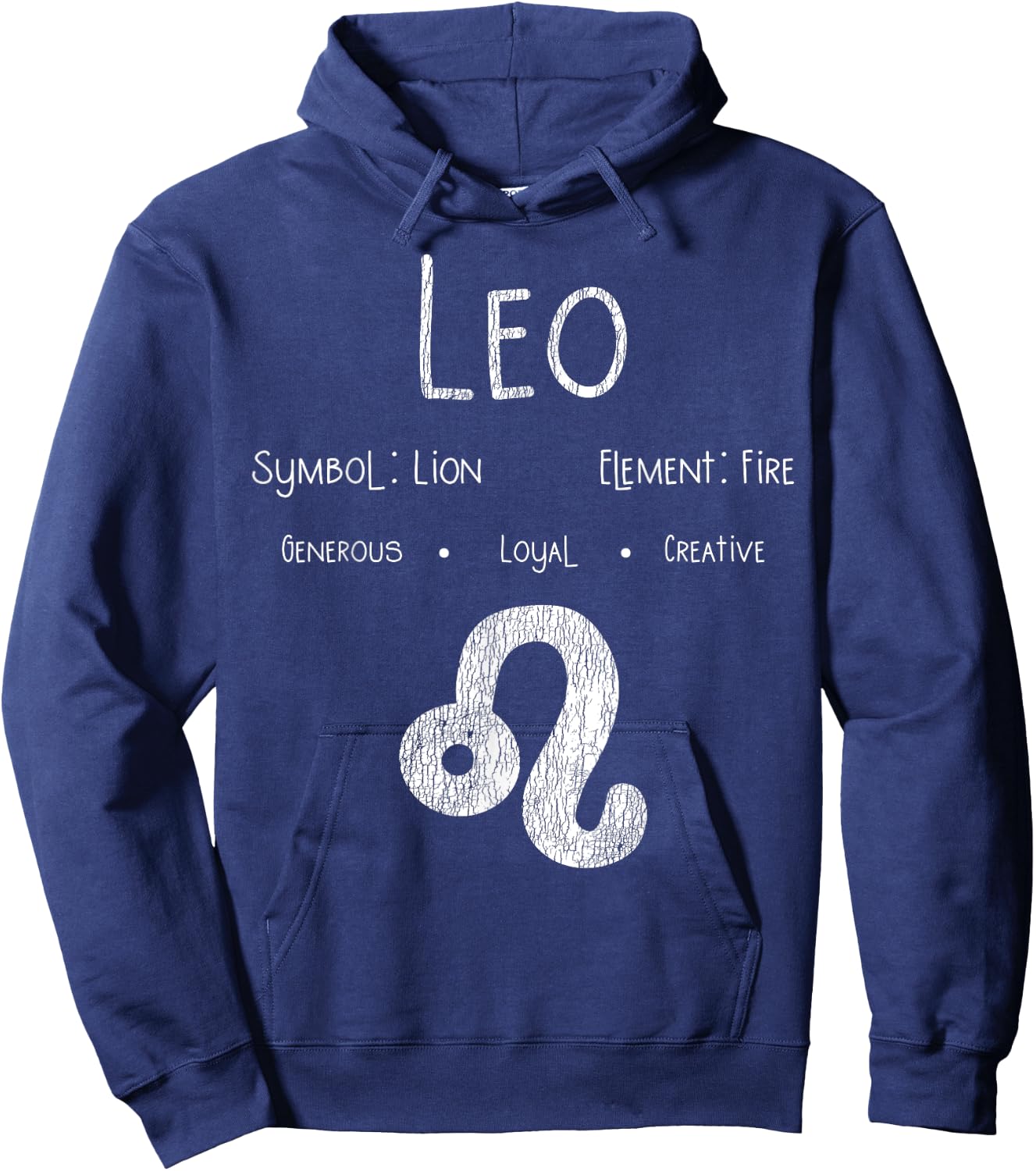 Vintage Leo Birthday Horoscope Zodiac Sign Astrology Bday Hoodie - Hoodie | Navy