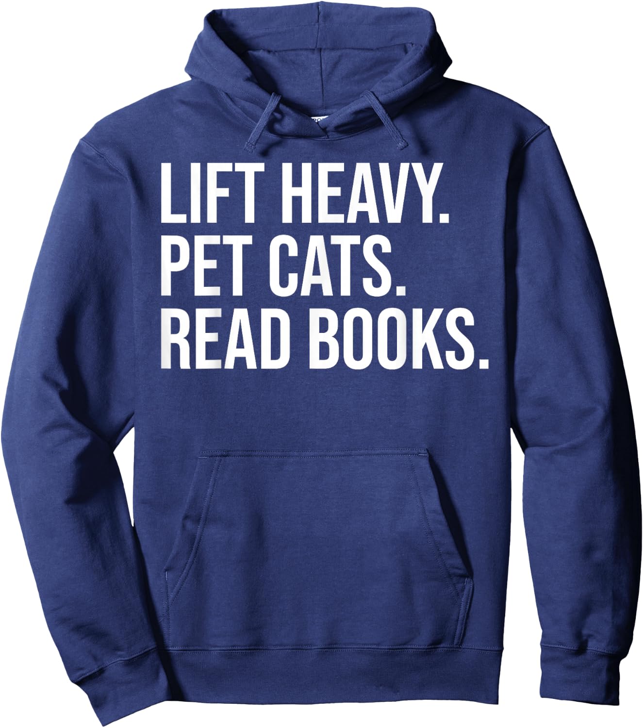 Lift Heavy Pet Cats Read Books Gym Workout Weight Lifter Hoodie - Hoodie | Navy