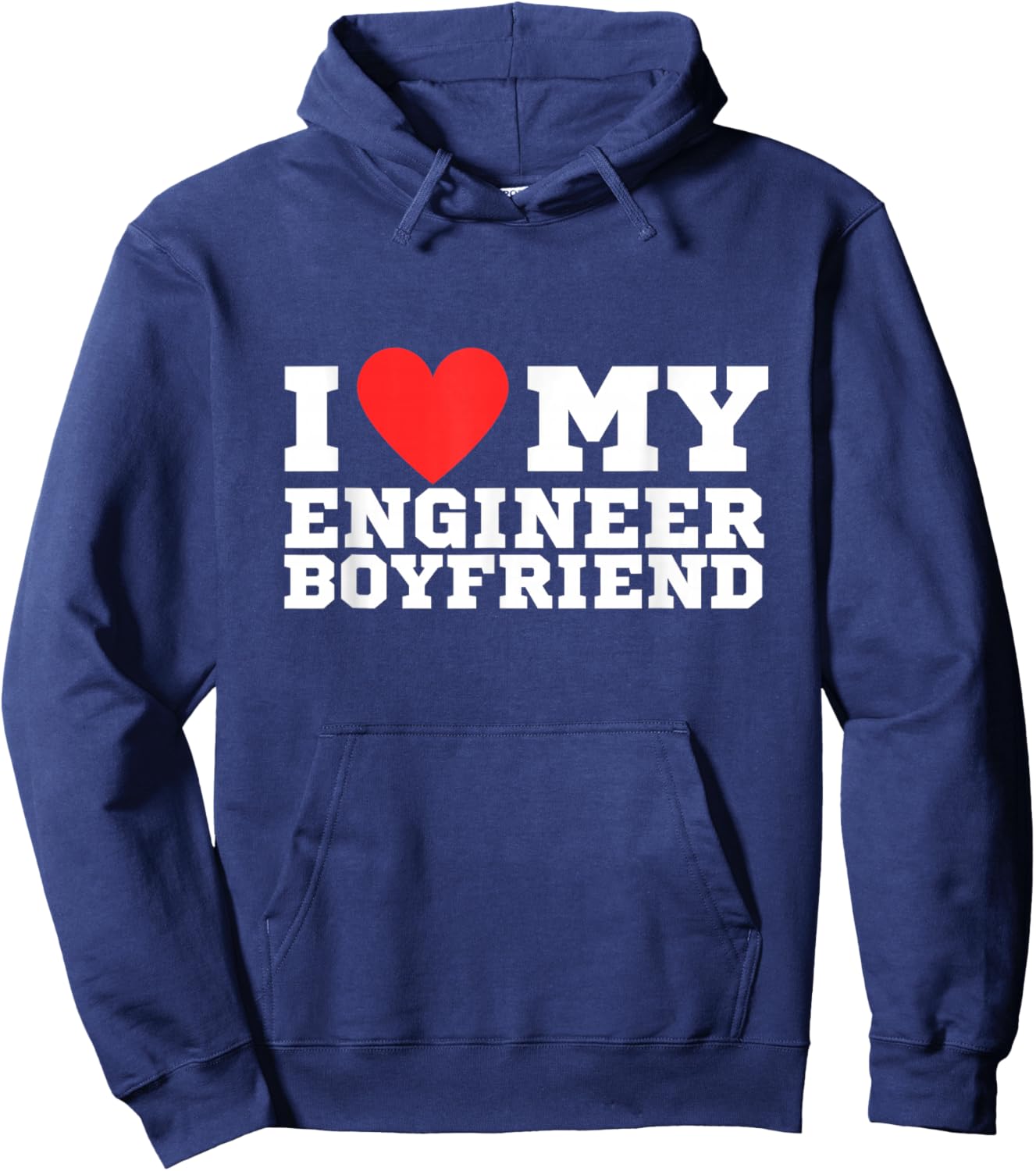 I love my engineer boyfriend | y2k | red heart | love Hoodie - Hoodie | Navy