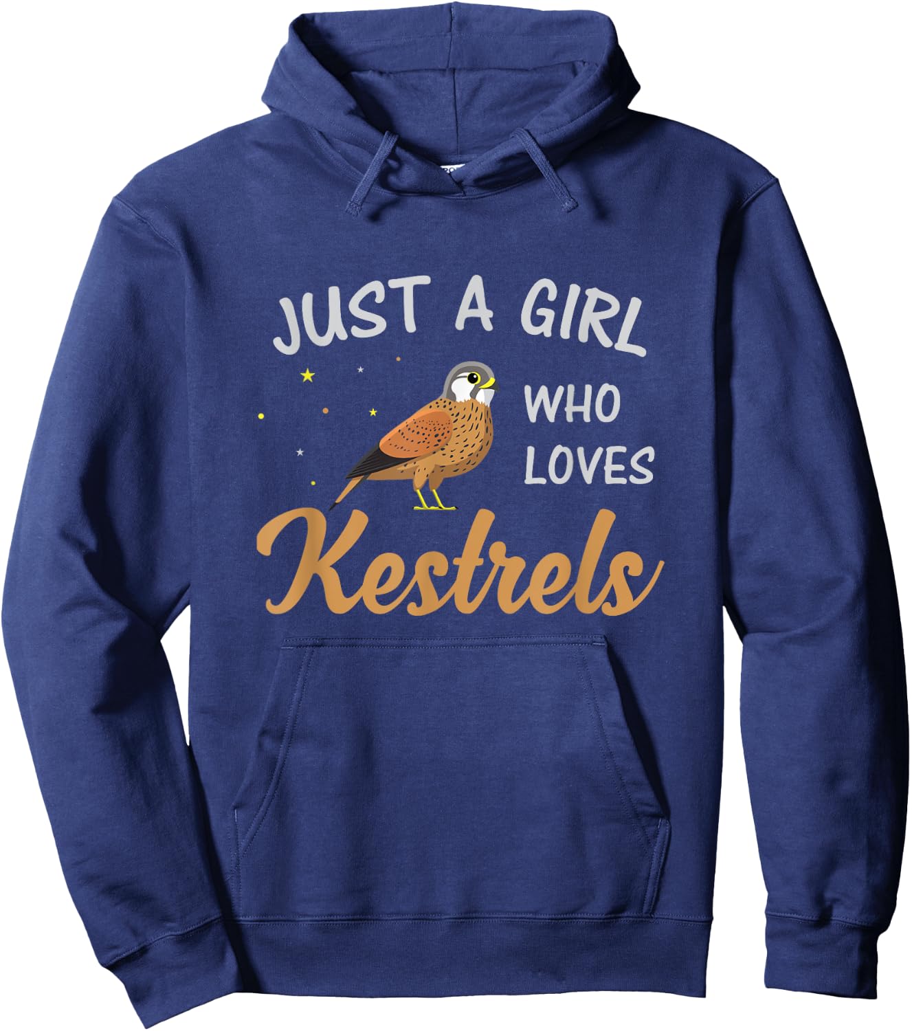Just A Girl Who Loves Kestrels Birds Birding Kestrel Lover Hoodie - Hoodie | Navy