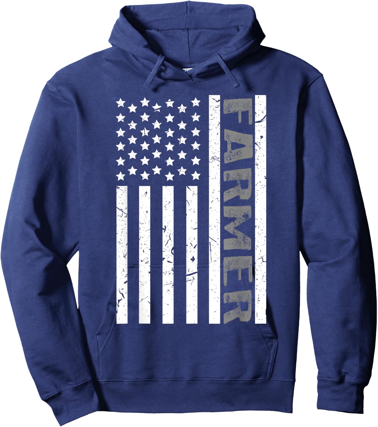 4th Of July Farmer American Farm Cow Tractor Flag Patriotism Women Kids Men Hoodie - Hoodie | Navy
