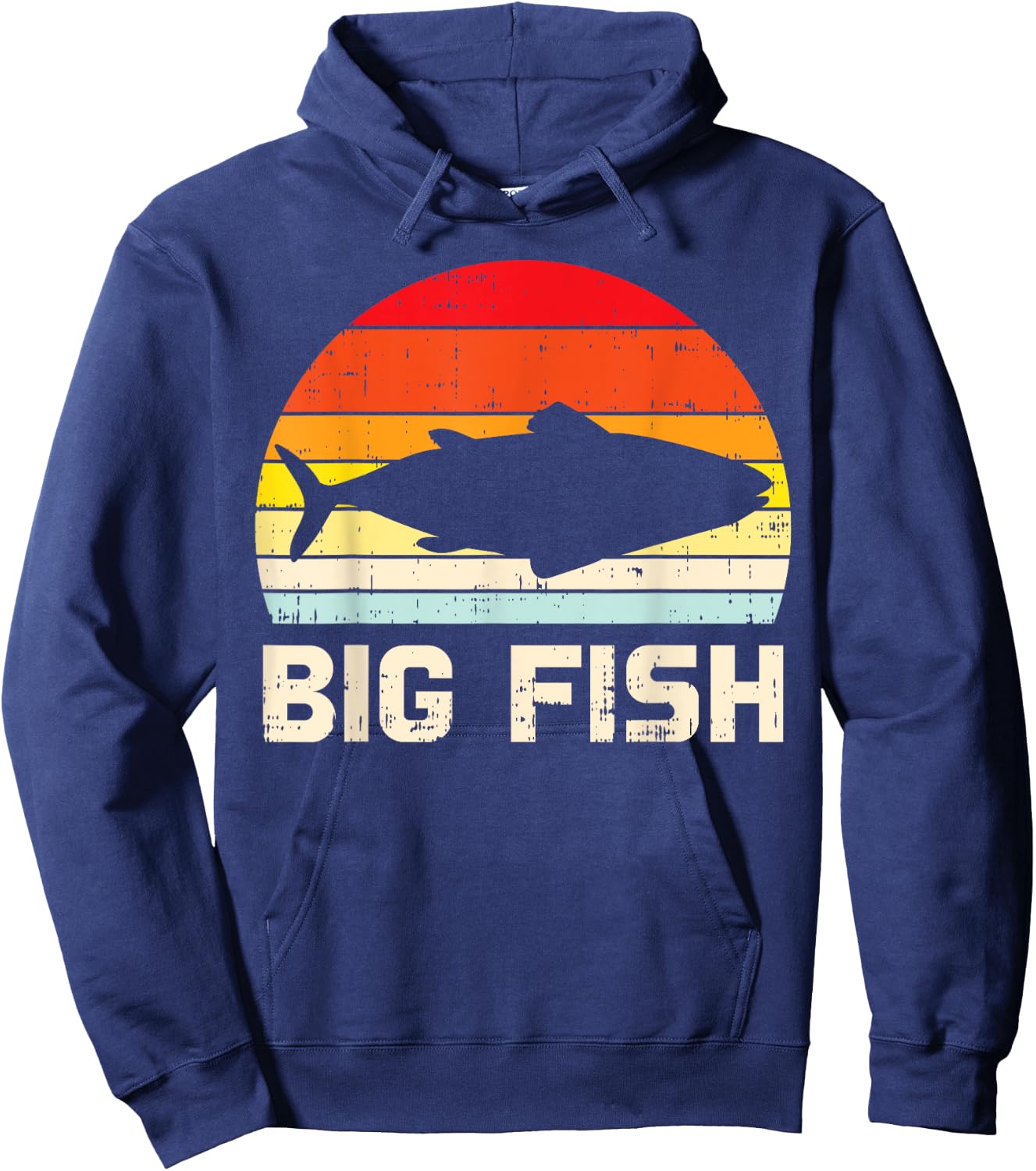 Fish Big Retro Bass Fishing Family Matching Dad Son Men Gift Hoodie - Hoodie | Navy