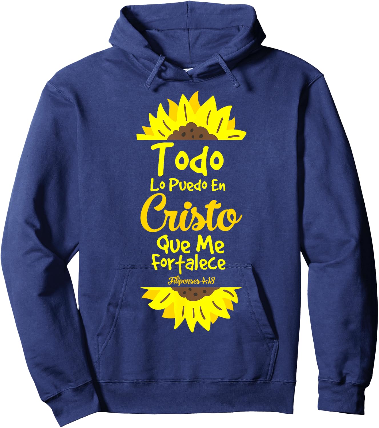 Motivational Spanish Verses Christians Jesus Cristo Amor Hoodie - Hoodie | Navy