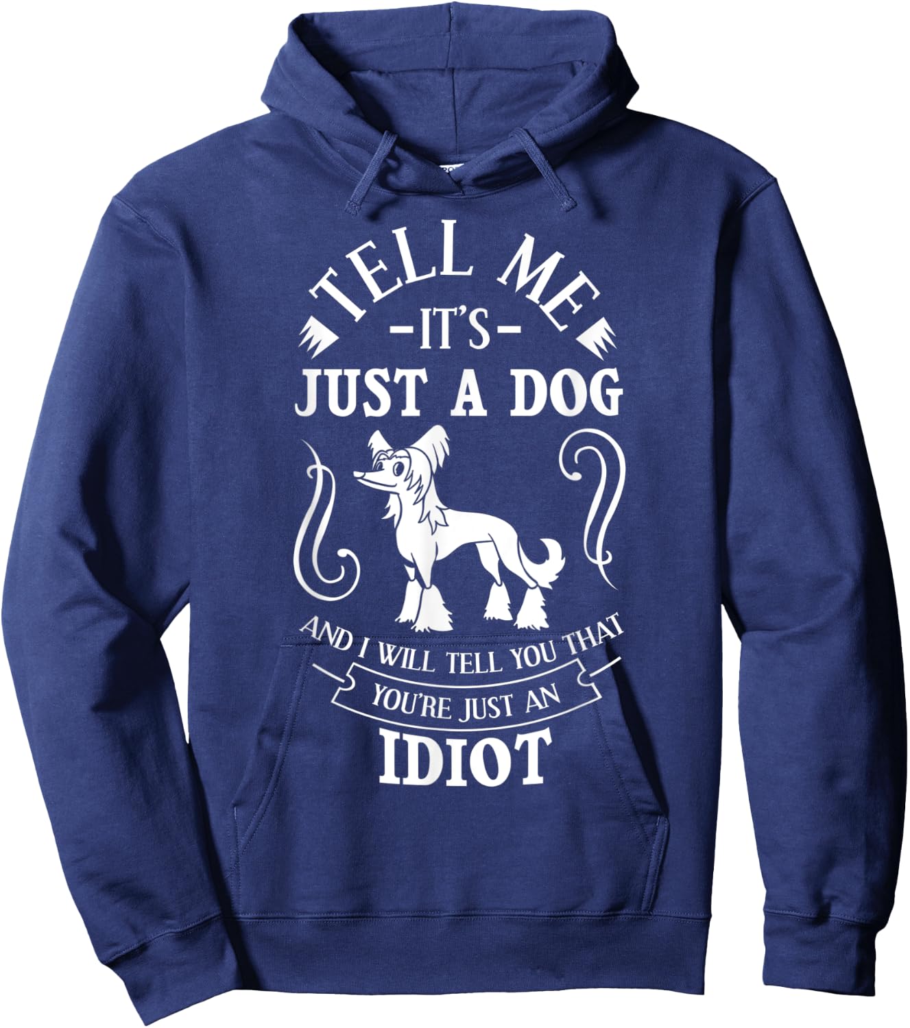 Chinese Crested Powderpuff Dog Gift Puppies Owner Lover Men Women Hoodie - Hoodie | Navy