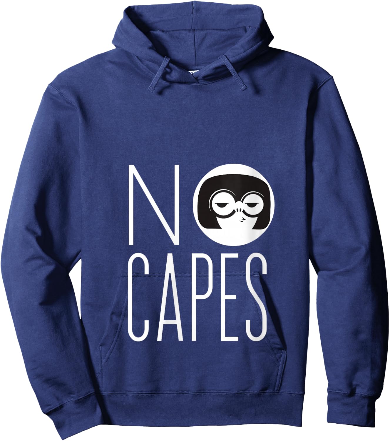 Disney Pixar The Incredibles 2 Edna Mode No Capes Logo V-Neck Hoodie - Hoodie | Navy