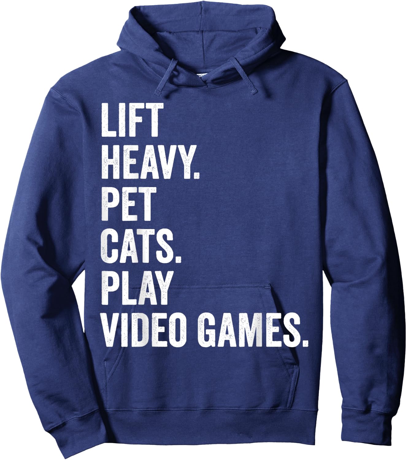 Lift Heavy Pet Cats Play Video Games Gym Workout Gamer Hoodie - Hoodie | Navy