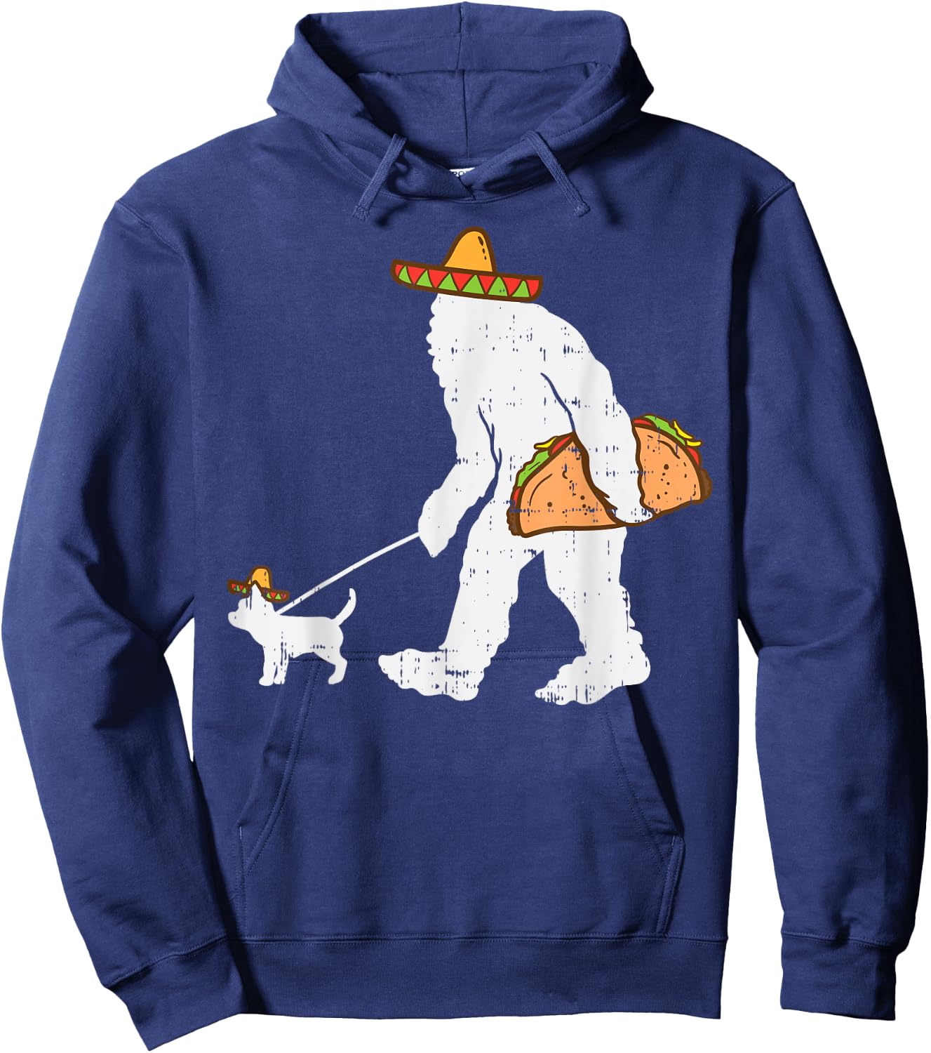 Bigfoot Sasquatch Taco Chihuahua Funny Cinco De Mayo Mexican Hoodie - Hoodie | Navy