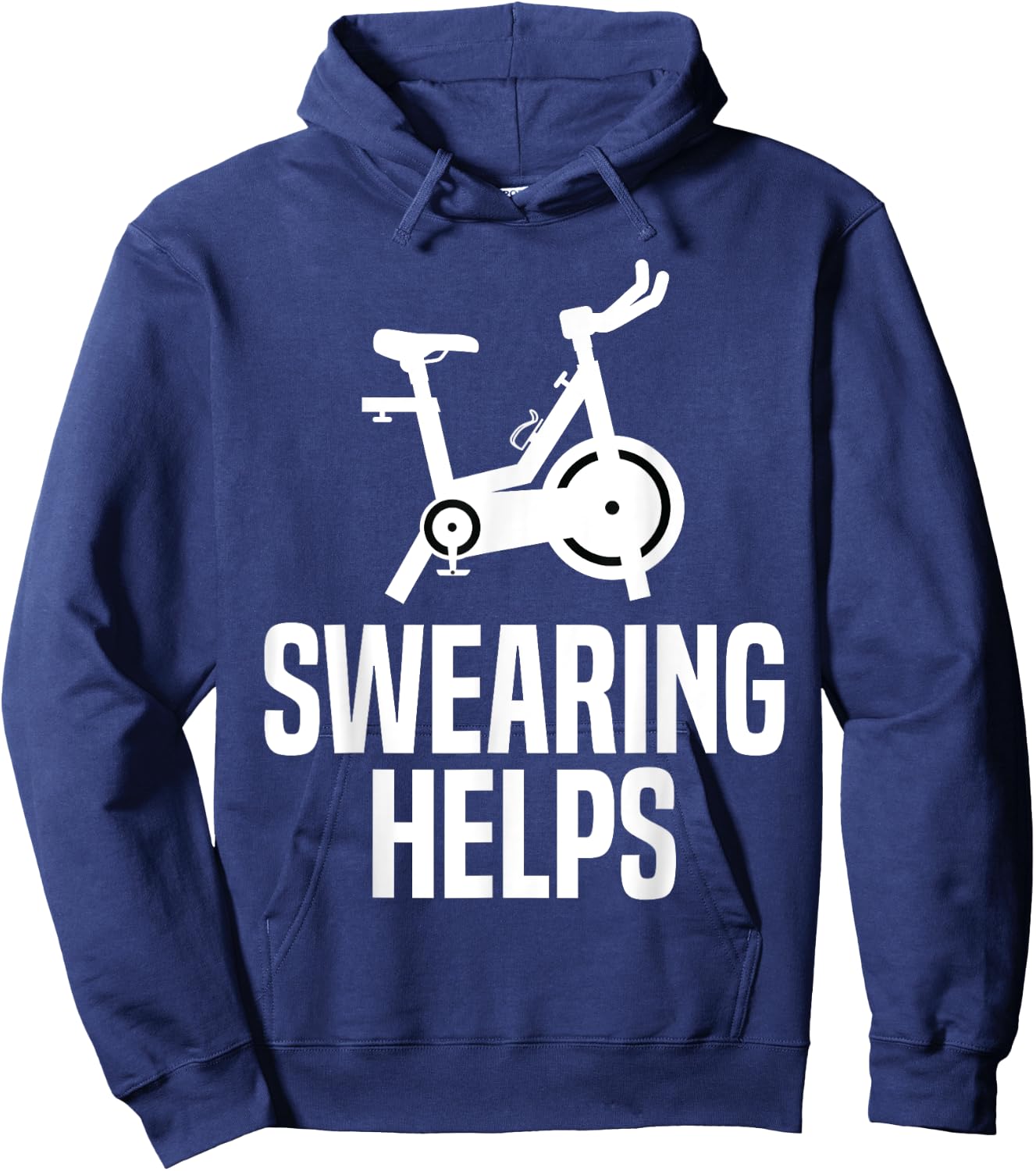 Swearing Helps Funny Indoor Spinning Spin Class Workout Gym Hoodie - Hoodie | Navy