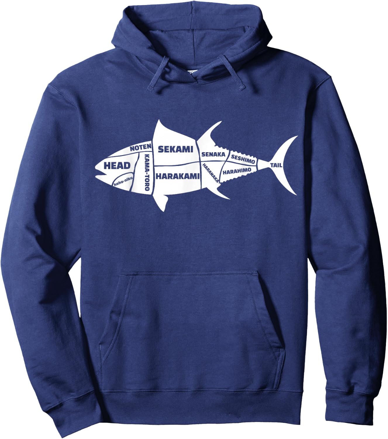 Kawaii Japan Sushi Sashimi Fish Cutting Anatomy Gift Hoodie - Hoodie | Navy